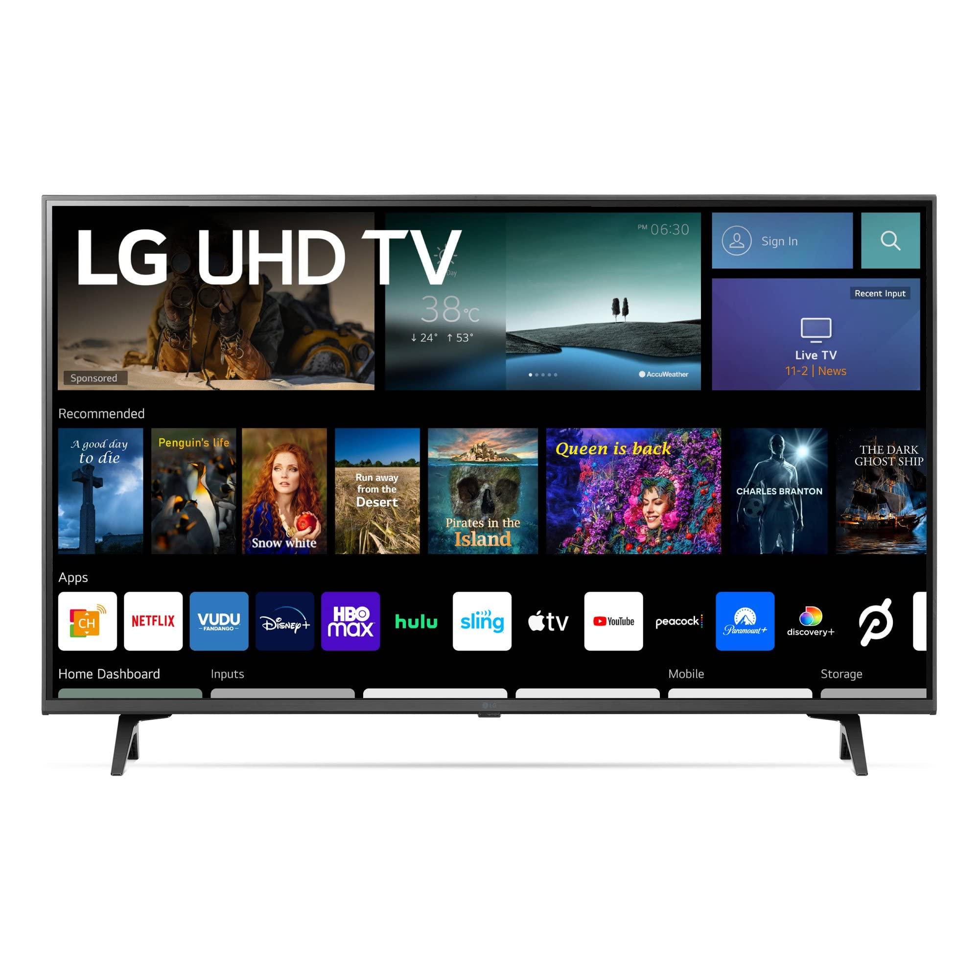 LG 43-Inch Class 4K 2160p LED WebOS Smart TV HDR10 Game Optimizer Compatible with Alexa & Google Assistant 43UQ7070Z (Renewed)