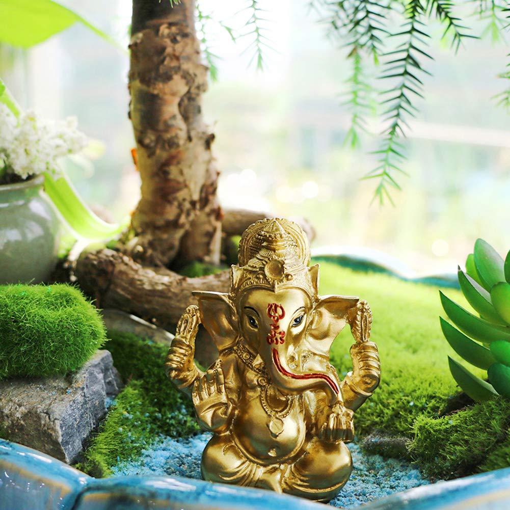 Hindu Ganesh for Car Dashboard - Indian Mini Ganesha Statue India Home Office Temple Mandir Pooja Items Diwali Gifts Decor Murti Ganpati Idol Yoga Zen Meditation Room Altar Shrine Kit - Image 2