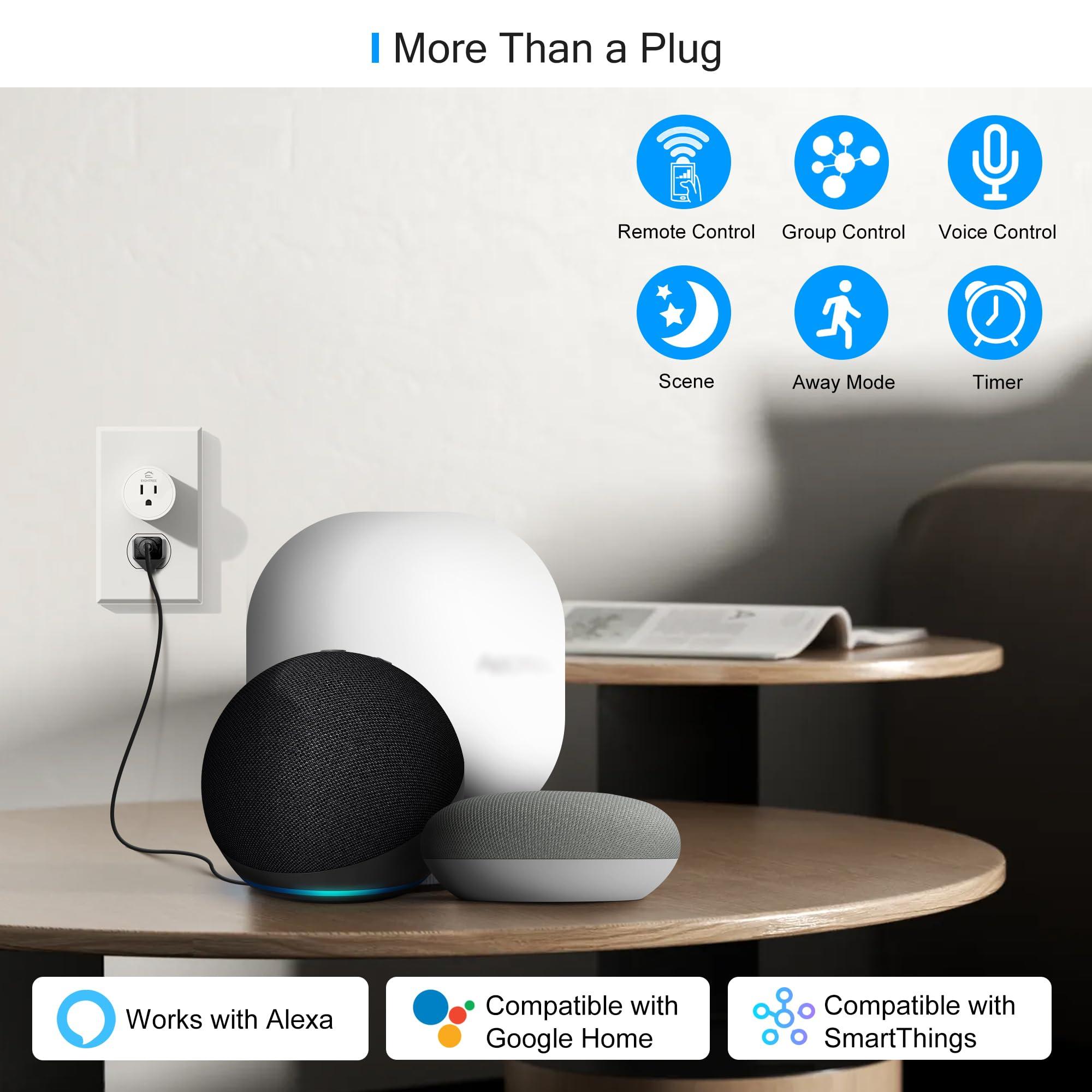 EIGHTREE Smart Plug, Smart Plugs That Work with Alexa and Google Home, Compatible with SmartThings, Smart Outlet with WiFi Remote Control and Timer Function, 2.4GHz Wi-Fi Only, 4 Packs - Image 6