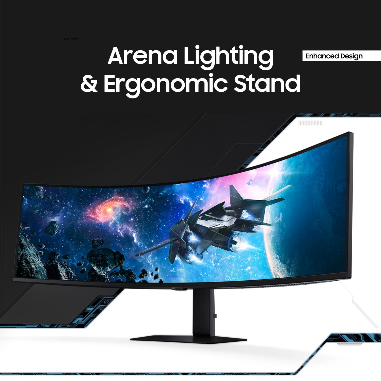 SAMSUNG 49” Odyssey G9 Series DQHD 1000R Curved Gaming Monitor, 1ms(GtG), VESA DisplayHDR 1000, 240Hz, AMD FreeSync Premium Pro, Height Adjustable Stand, Ultrawide Screen, LS49CG954ENXZA, 2024 - Image 5