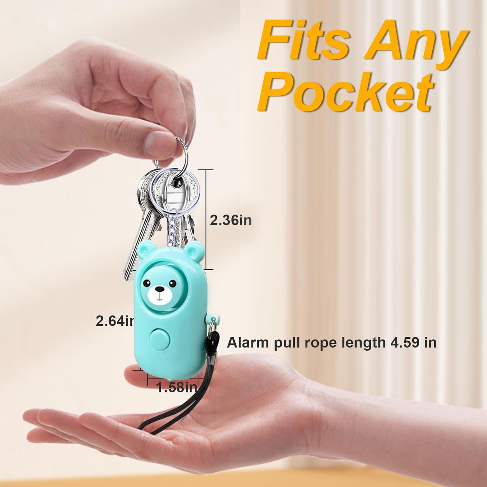 Personal Alarm Keychain - 130dB Safety Self Defense for Women Girl Kids Elderly, Multi-Function with LED Light, Cute Portable Security Safe Sound Siren (Cyan) - Image 2