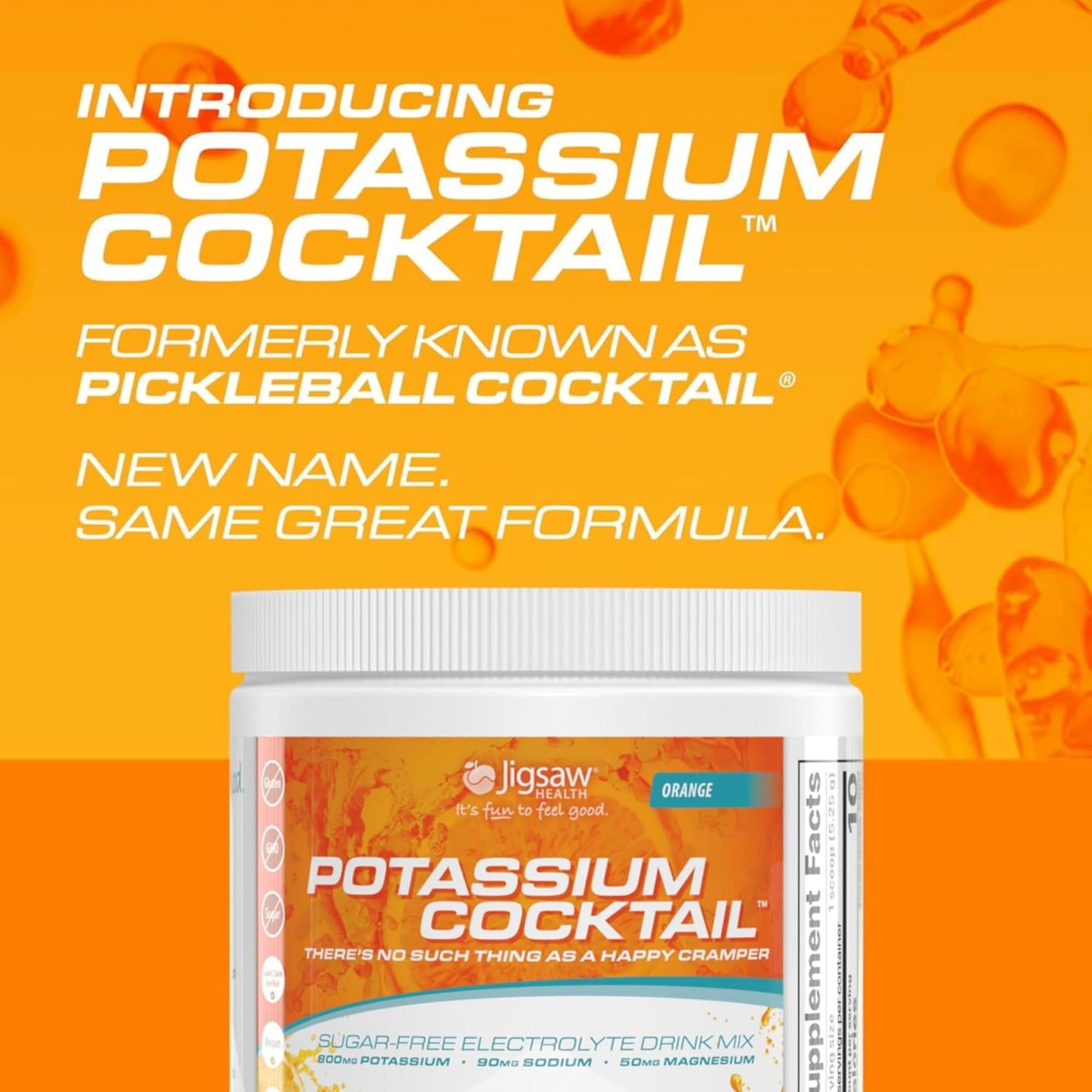 Jigsaw Health Potassium Cocktail | Formerly Pickleball Cocktail | Orange Flavor | 60 Servings (Jar) - Image 3
