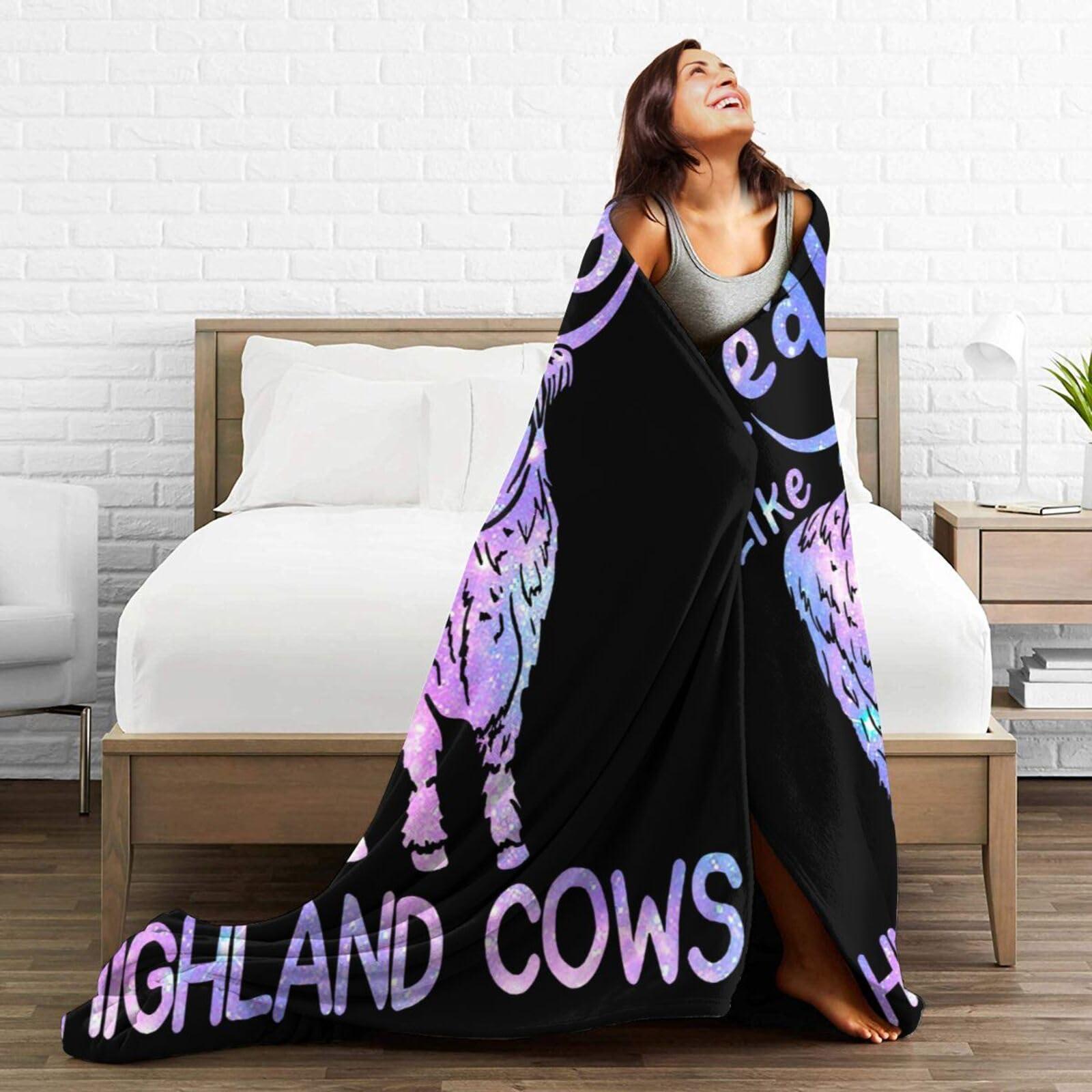 Cute Highland Cow Blanket Funny Cattle Fleece Throw Blanket Fuzzy Plush Super Soft Cozy Warm Highland Cow Decor Bedding Stuffed Animal Blanket Gifts for Boys Girls Kids Adult Men Women 40"X50" - Image 7