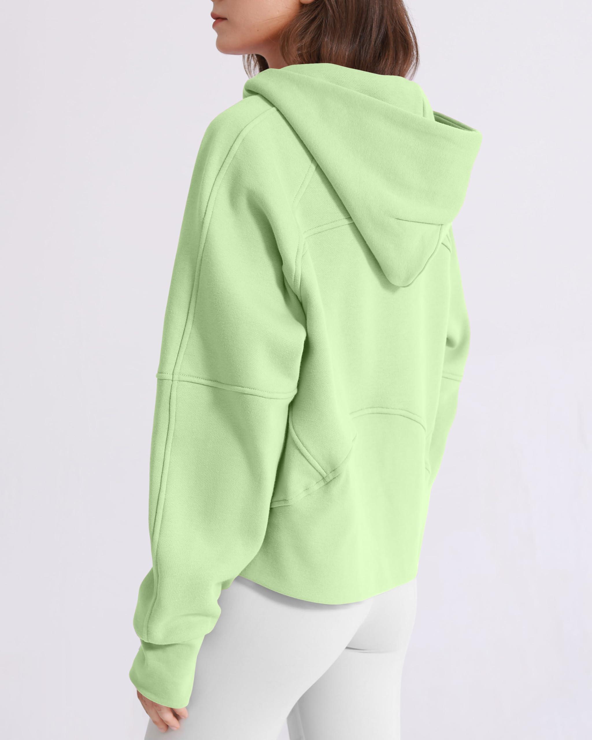 ISEEGZ Womens Fleece Lined Half Zip Pullover Cotton Winter Warm Scuba Sweatshirt for Women with Thumbhole Pocket - Image 2