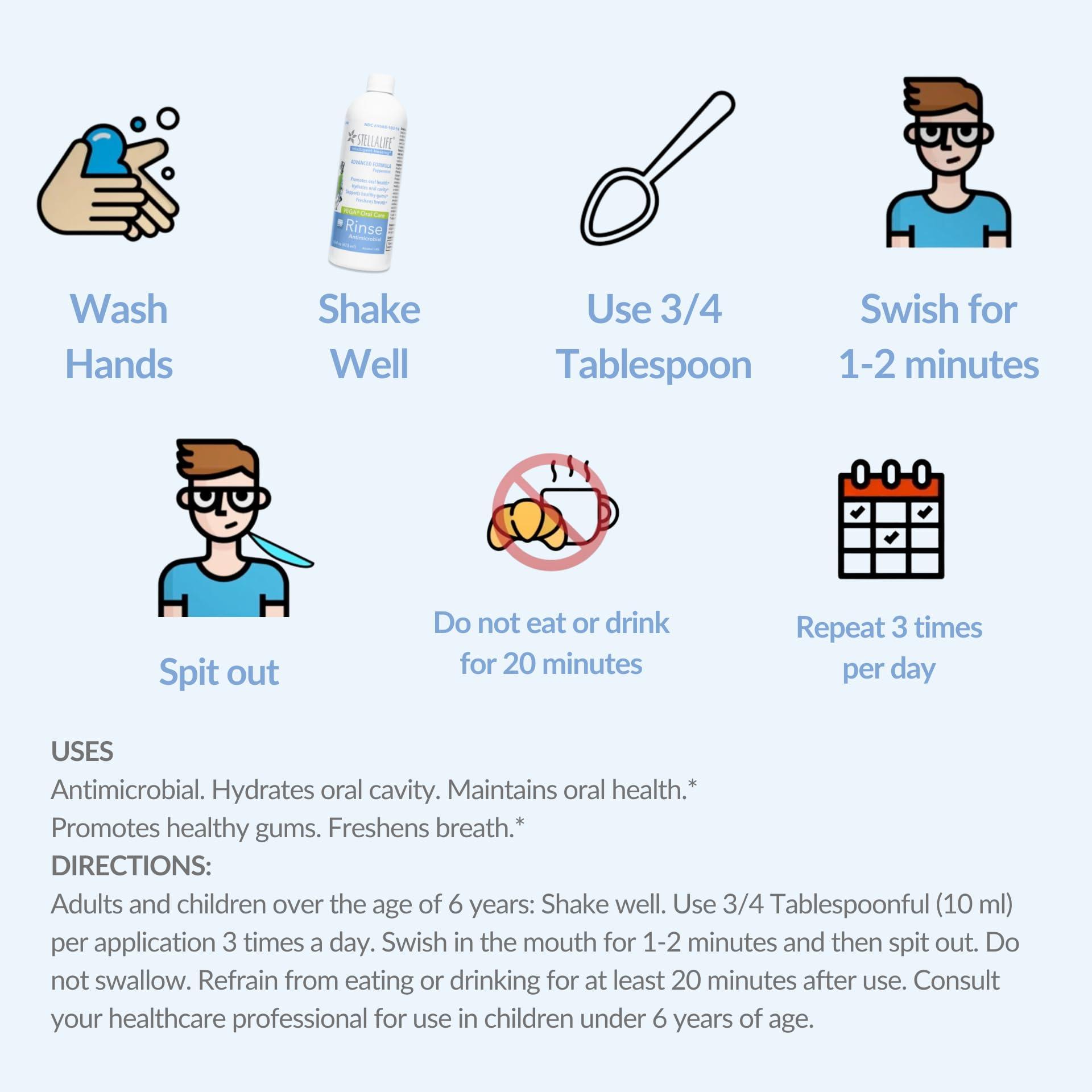 StellaLife Oral Rinse: Dry Mouth Mouthwash, Natural Daily Dental Hygiene for Healthy Gums, Fresh Breath, Sugar Free, Propolis, Xylitol, Advanced Healing After Dental Procedures (16 fl oz, Spearmint) - Image 2