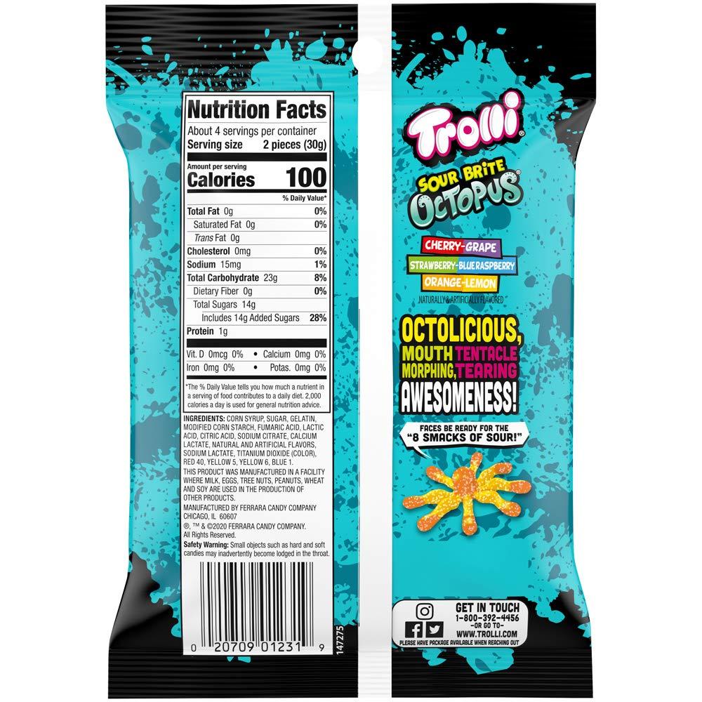 Trolli Sour Brite Octopus Gummy Worms, 4.25 Ounce - Image 2