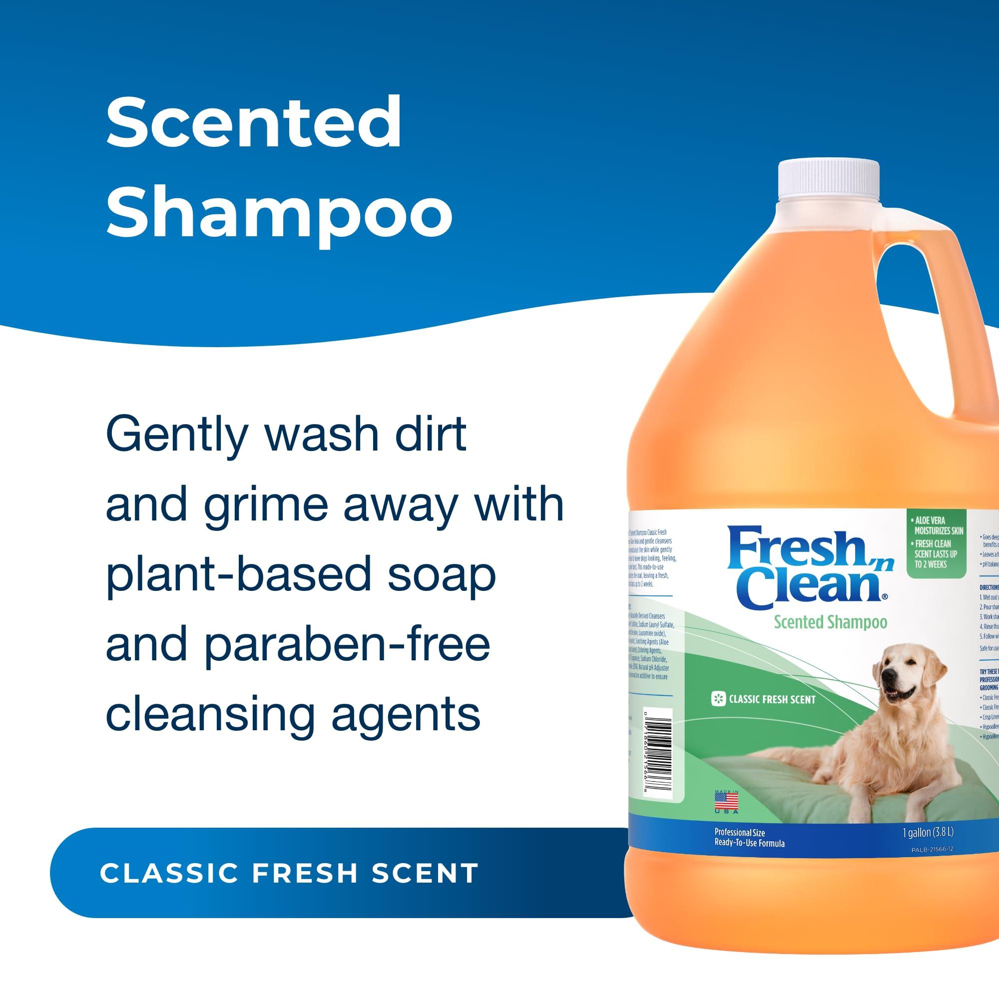 PetAg Fresh ’n Clean Scented Shampoo, Classic Fresh Scent - 1 Gallon - Moisturizes with Vitamin E & Aloe Vera - Strengthens & Repairs Coats - Soap Free - Image 2