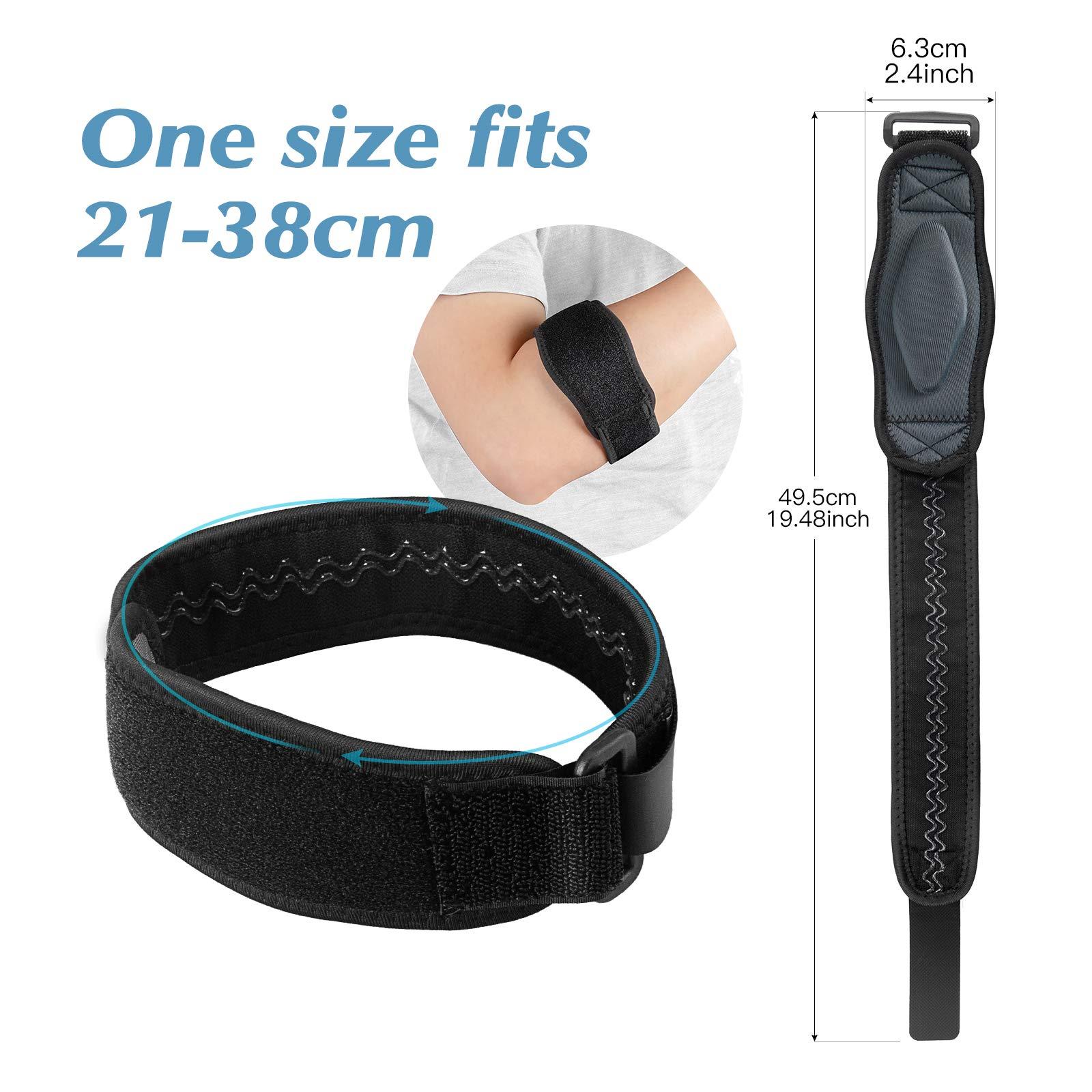 AGPTEK Elbow Brace for Tendonitis and Tennis Elbow 2 Pack, Tennis Golfers Elbow Support Arm Band Pain Relief Elbow Wrap Weightlifting Elbow Strap with Compression Pad for Men & Women, Grey - Image 3