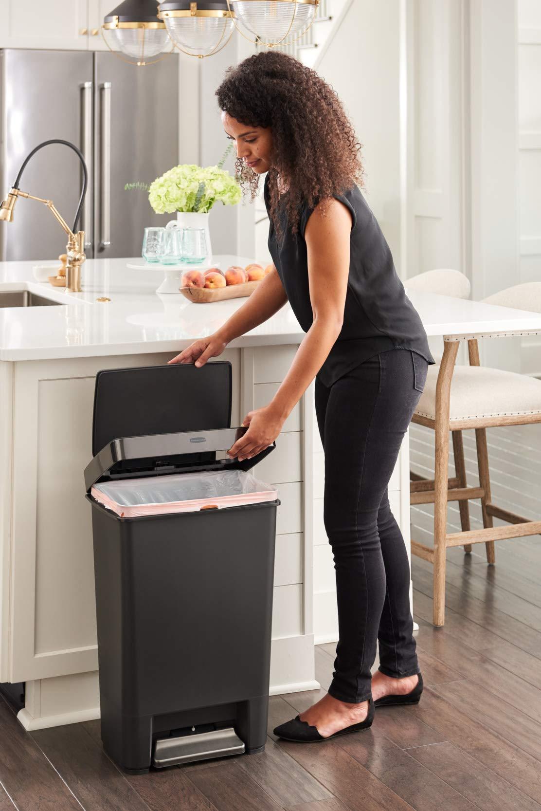 Rubbermaid Premier Series IV Step-On Trash Can for Home and Kitchen, 12.4 Gallon, Stainless Steel Lid Charcoal, for Home/Kitchen/Garage/Apartment/Office - Image 6