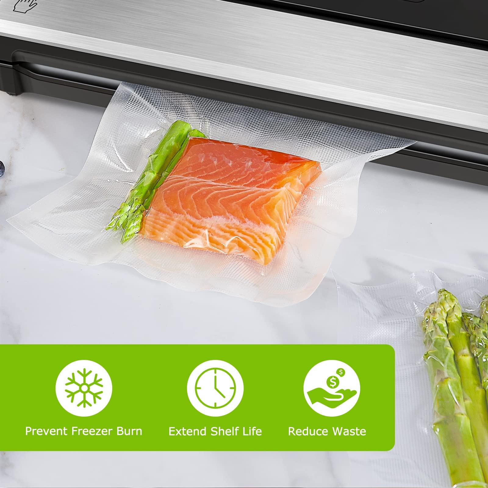 Bonsenkitchen Precut Vacuum Sealer Bags 200 Quart 8" x 12", BPA Free, Commercial Grade Textured Food Vacuum Sealer Bag, Thick Embossed Bags for Storage and Sous Vide Cooking VB3208 - Image 4