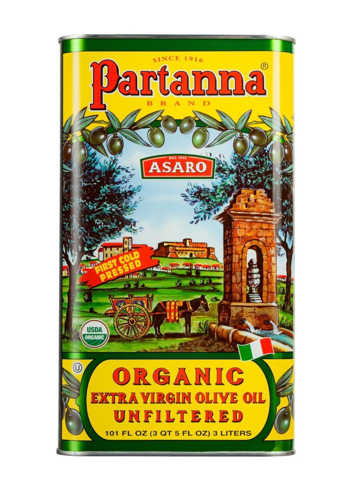 Partanna Organic Unfiltered Extra Virgin Olive Oil - Premium Organic Castelvetrano Oil Harvested in Sicily - Pure Authentic Italian - Monovarietal - Rich in Flavor and Tradition - 101oz (3 liter) Tin - Image 4