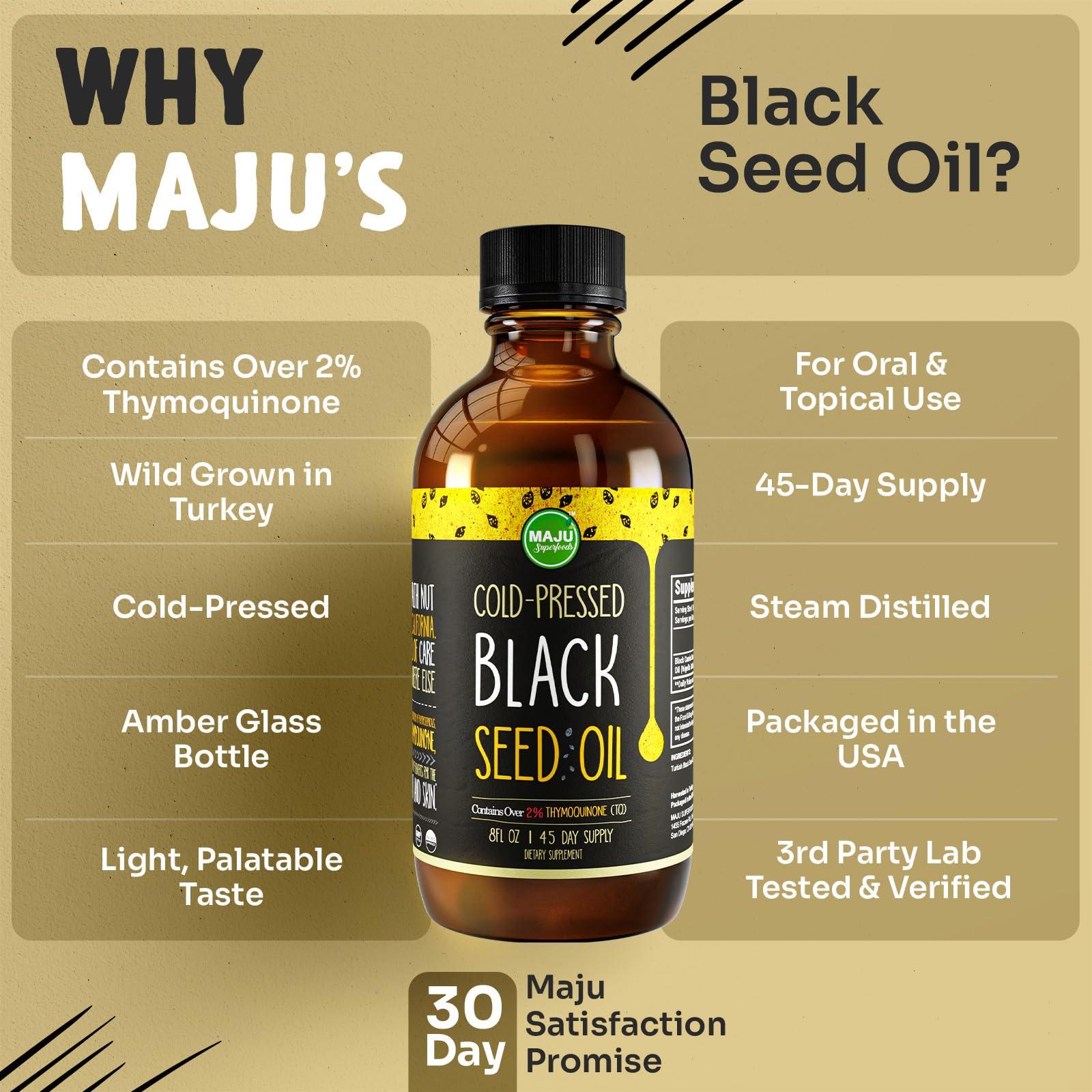 MAJU Black Seed Oil - 3 Times Thymoquinone, Cold-Pressed, 100% Turkish Black Cumin Seed Oil, Liquid Pure Blackseed Oil, Glass Bottle, 8 oz - Image 7