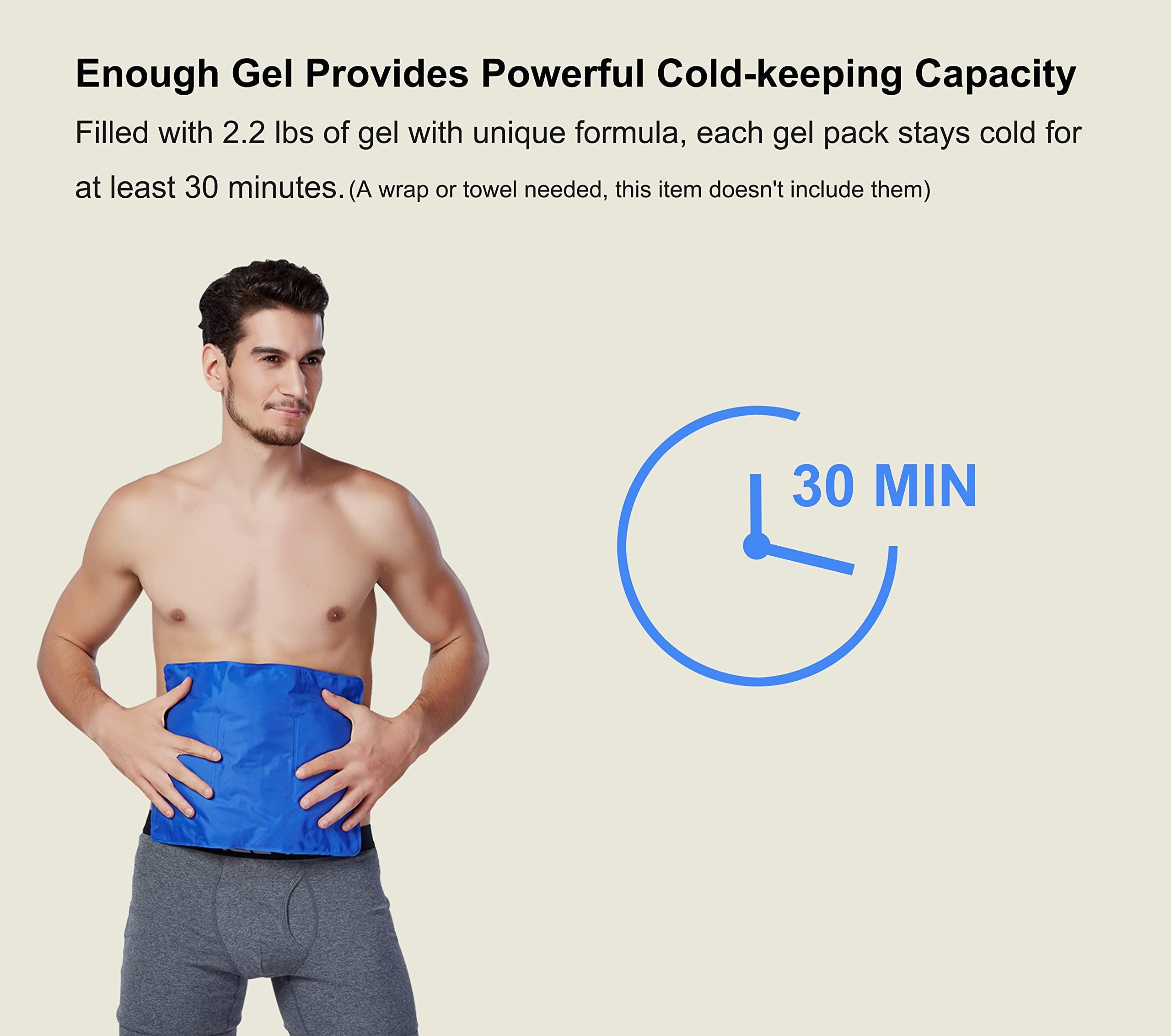 Koo-Care Large Flexible Gel Ice Pack for Injuries Reusable Hot Cold Compress - Fit for Shoulder Arm, Back, Hip, Knee, Shin, Foot Pain Relief, Swelling, Physical Therapy (L, 11" x 14") Pack of 2 - Image 5