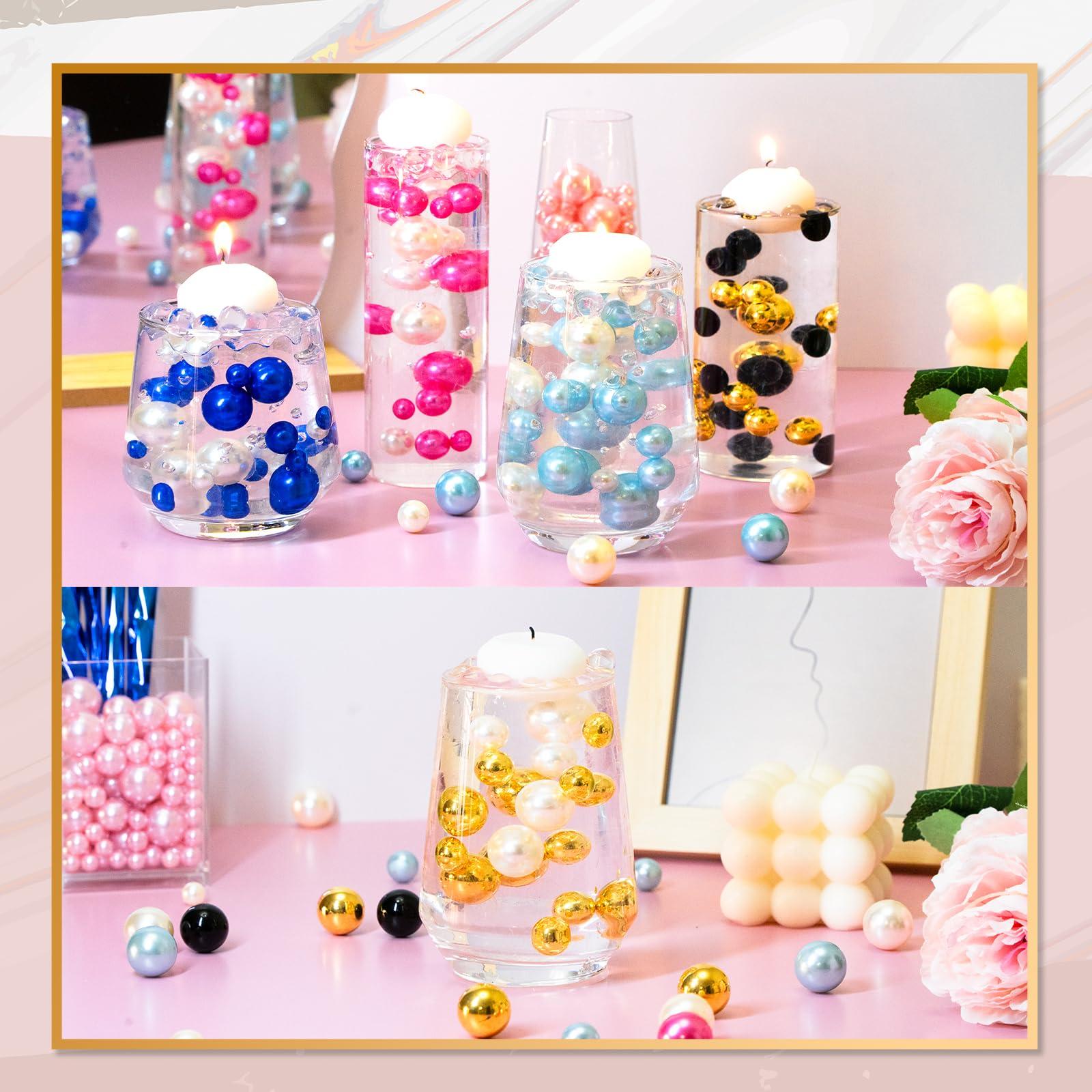 ORIKASO 300Pcs Vase Filler BrightGold No Hole Faux Pearl Beads for Vase Filling Decorations, Candle Centerpieces, Wedding Centerpieces, Home Party Decor (8/14/20mm) - Image 6
