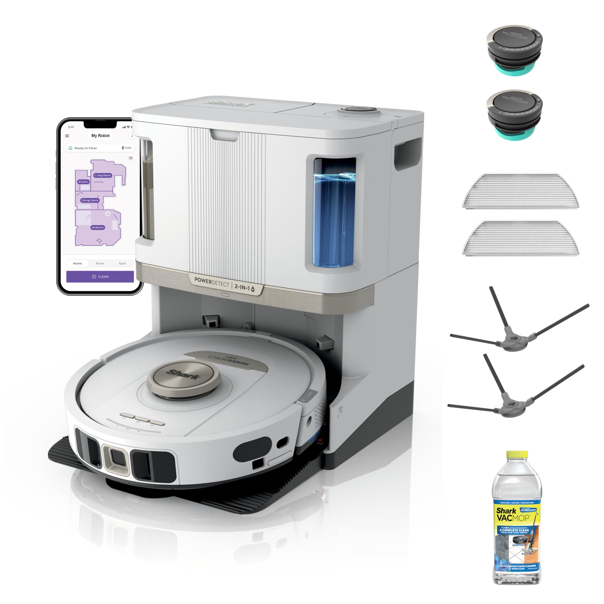 Shark Robot Vacuum & Mop Combo, PowerDetect NeverTouch Pro, Self-Emptying, Self-Refill with Self-Clean Pad Wash & Dry, 60-Day Debris Capacity, 30-Day Refill Tank, 5 PowerDetect Technologies, AV2800ZE