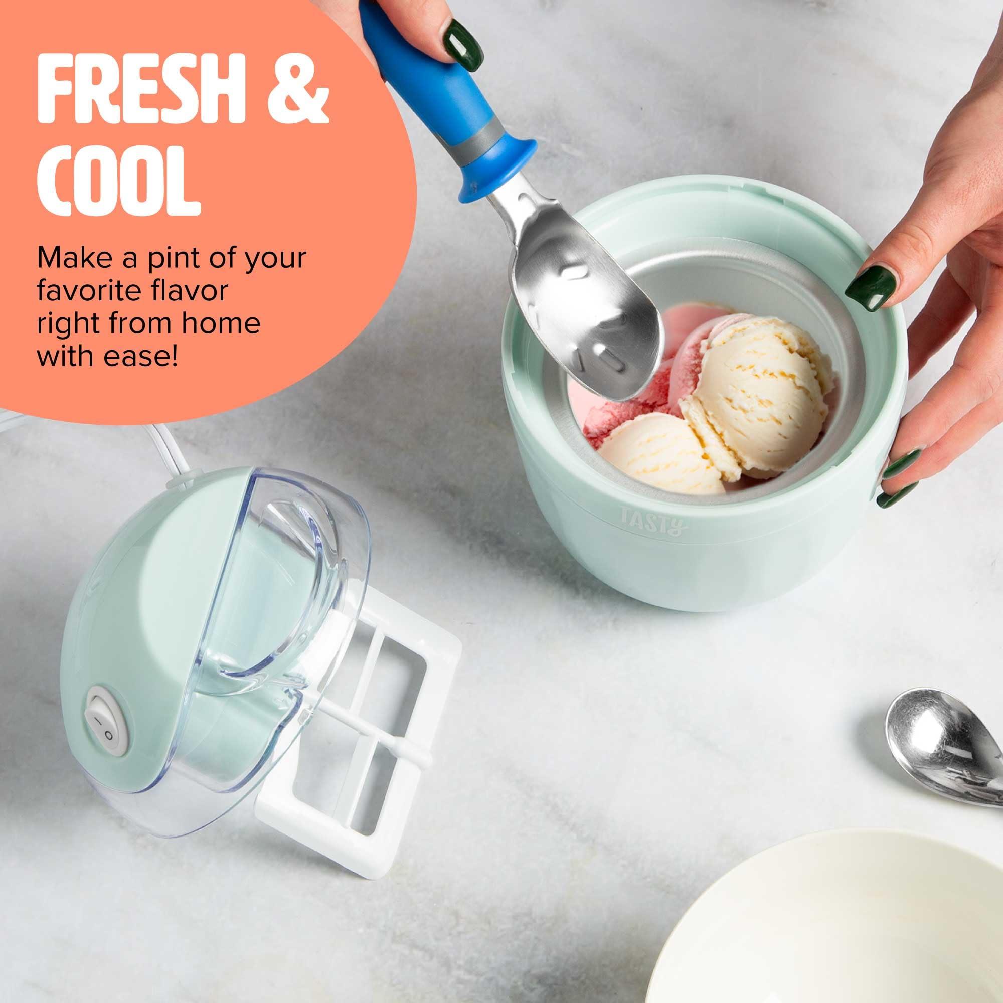 Tasty Mini Ice Cream Maker, Make Ice Cream, Sorbet, Frozen Yogurt, Gelato, Desserts, Quick Results, Single-Serve, Aqua - Image 3