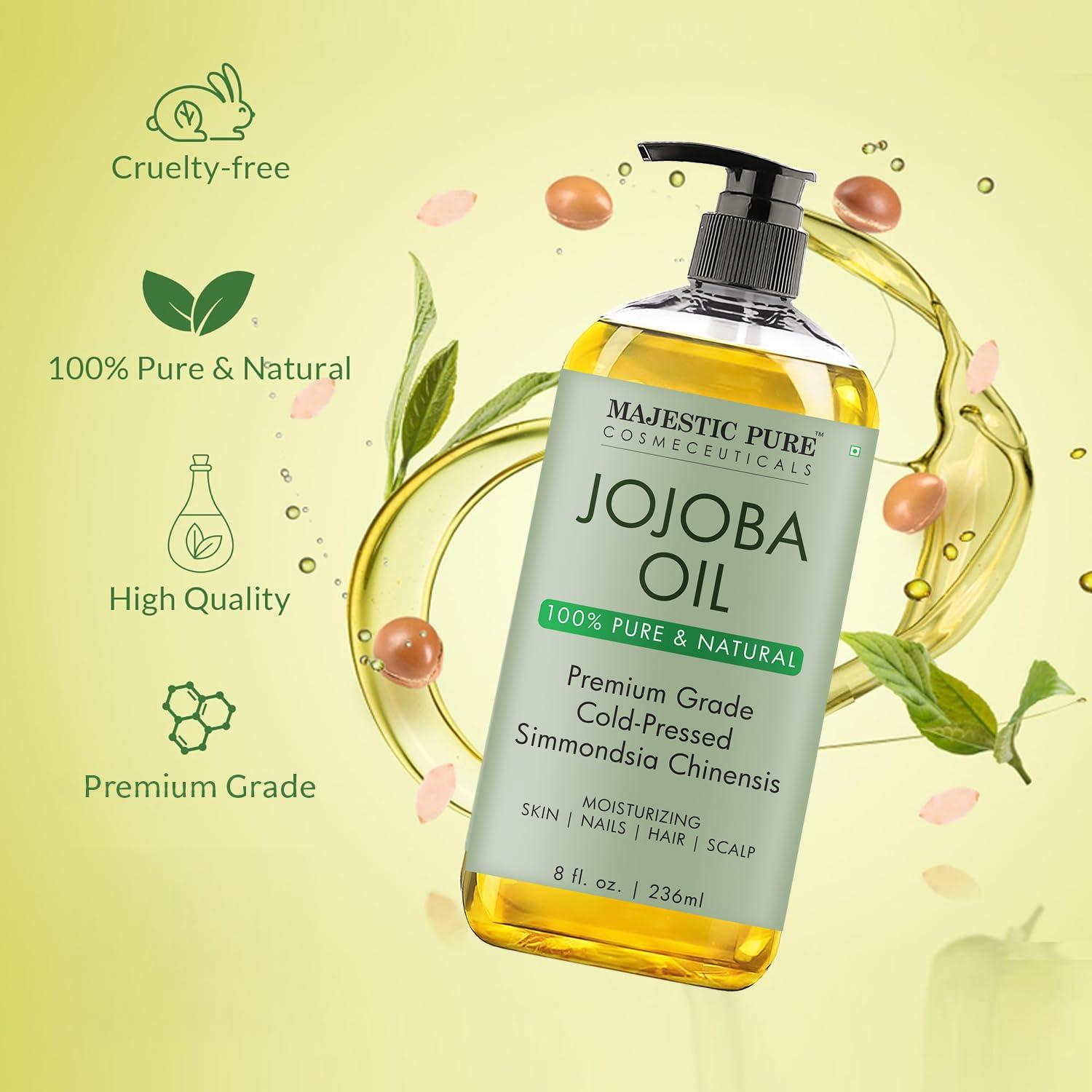 MAJESTIC PURE Jojoba Oil | 100% Pure Jojoba Oil for Skin, Hair, Scalp, Nails, Face | Cold Pressed & Hexane Free | Hair & Body Oil | 8 Fl Oz - Image 5