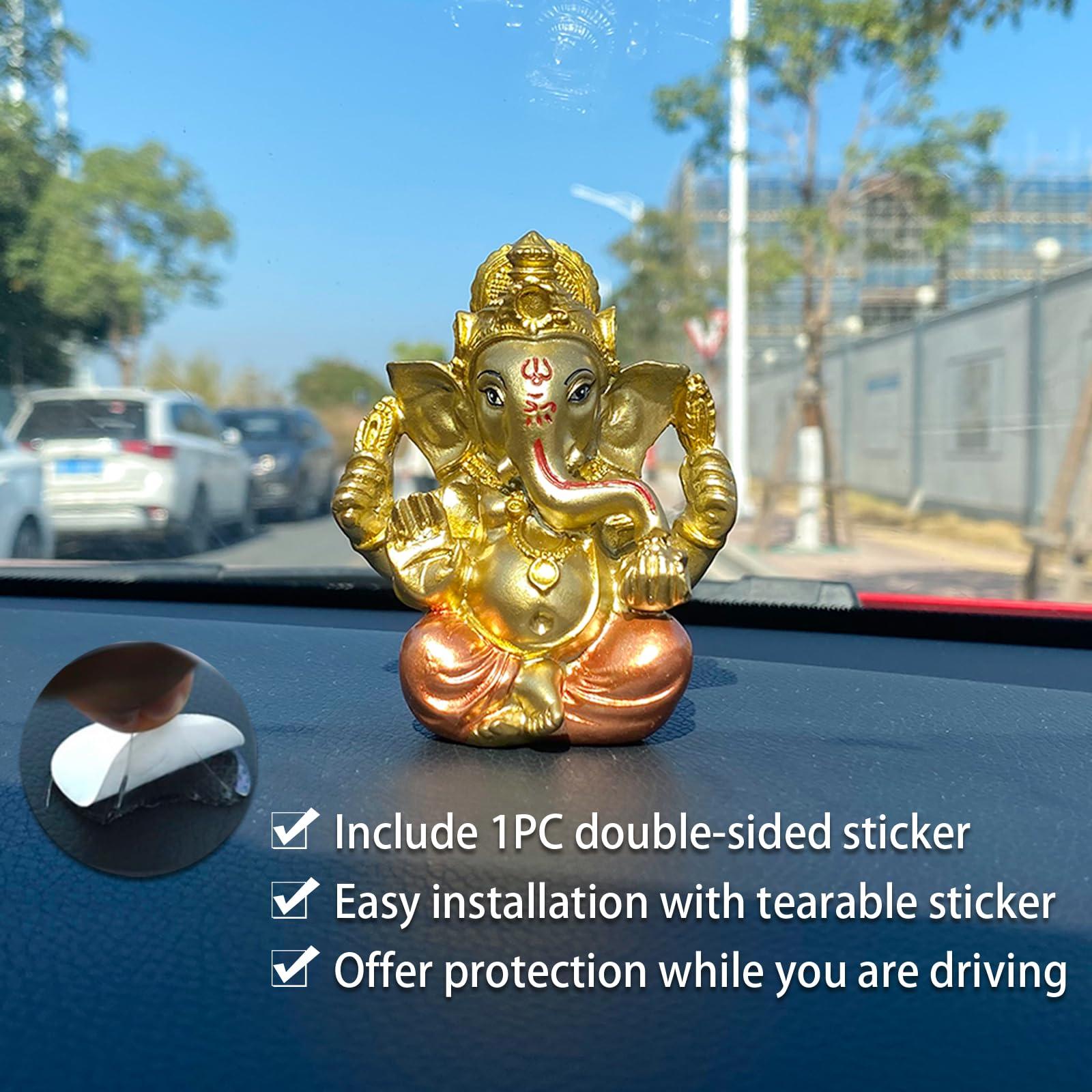 alikiki Hindu God Lord Ganesha Staue - India God Ganesh Idol for Car Dashboard Decor Birthday Gifts for Indian Man Women Home Mandir Temple Pooja Item Diwali Puja Gifts Yoga Room Altar Decor - Image 4