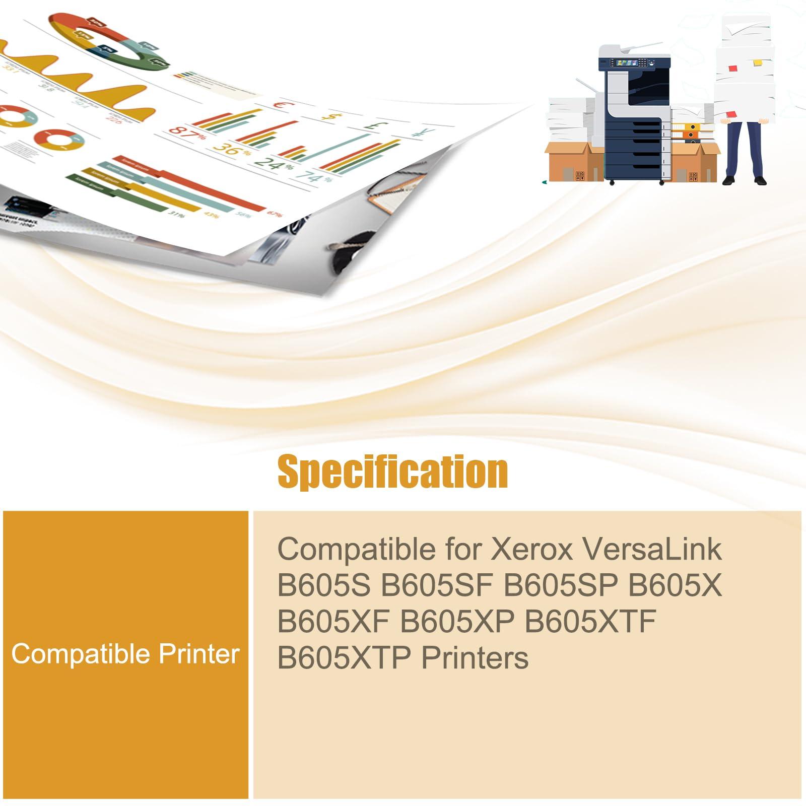 106R03944 Toner Cartridges Compatible for Xerox VersaLink B605S B605SF B605SP B605X B605XF B605XP B605XTF B605XTP Printers, High Yield 56700 Pages (Black) - Image 2