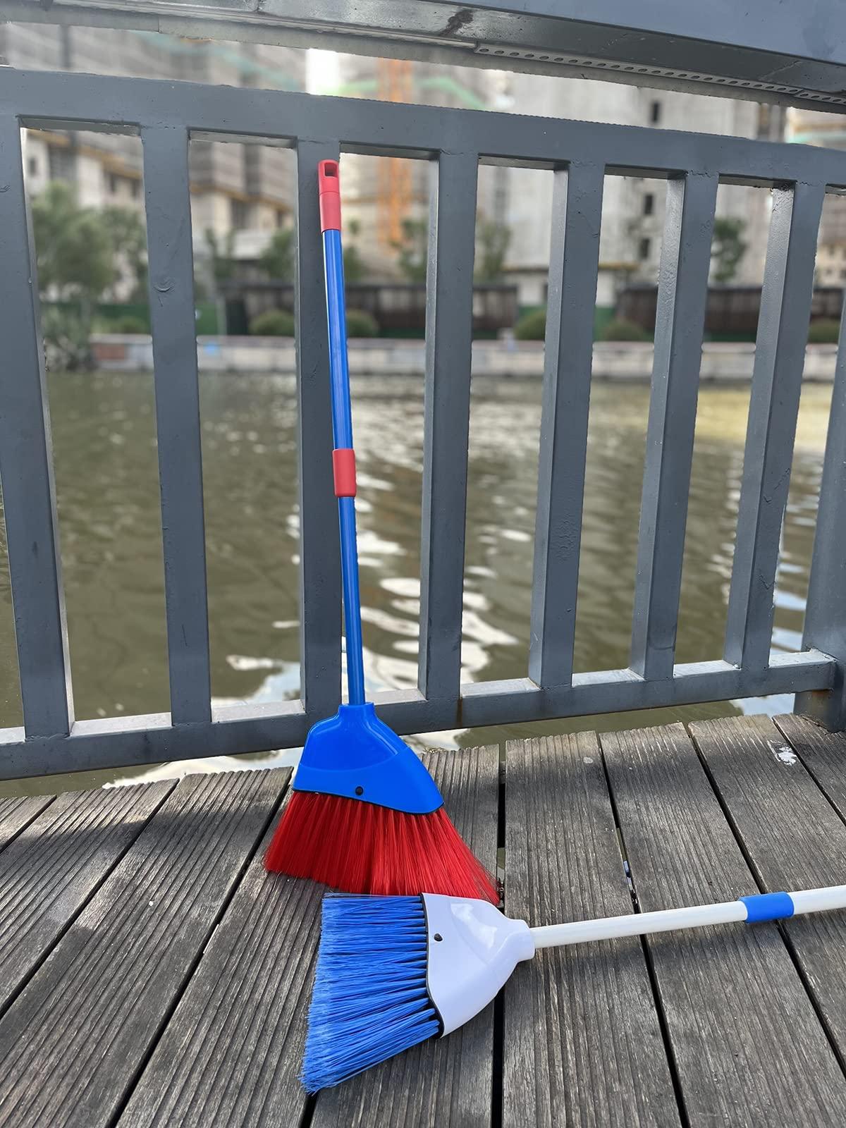 Xifando Kids Broom-Housekeeping Cleaning Tool for Kids Pretend Playing,Retractable Small Broom for Littler Helper(White+Blue) - Image 6