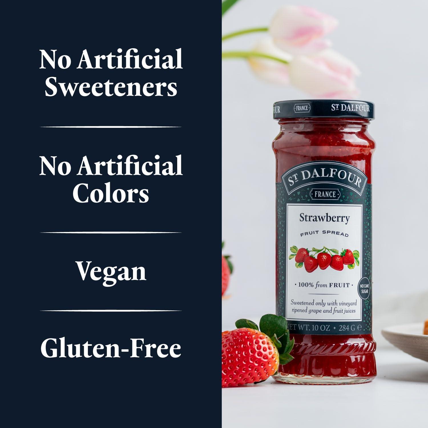 St. Dalfour Strawberry Fruit Spread - 10oz - 100% from Fruit, No Artificial Ingredients, Non-GMO, No Cane Sugars, All Natural, Made in France - Image 4