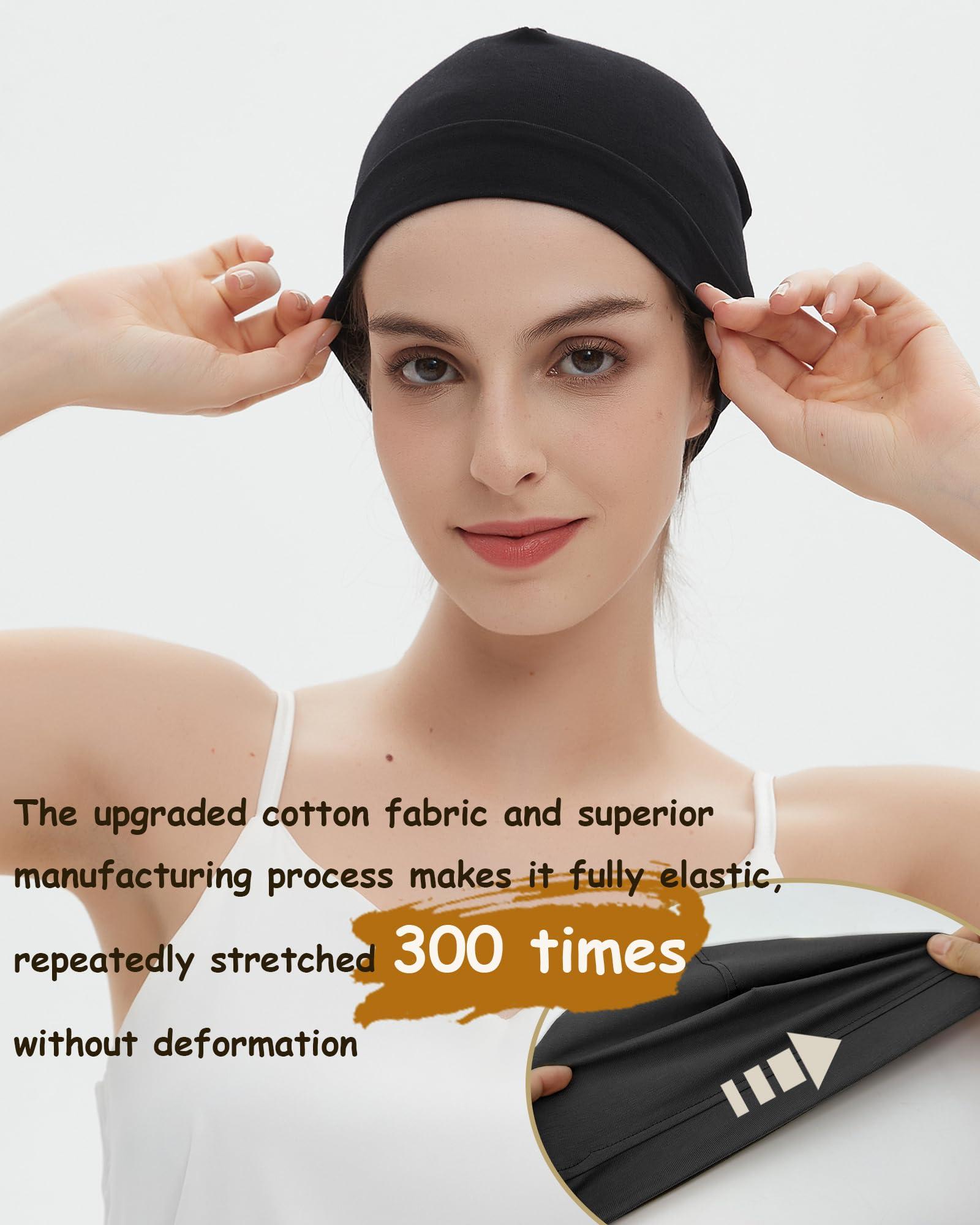 vidsel 100% Cotton Skull Caps for Men Women Breathable Night Cap Sleep Hats Soft Lightweight Running Beanie Helmet Liner - Image 7