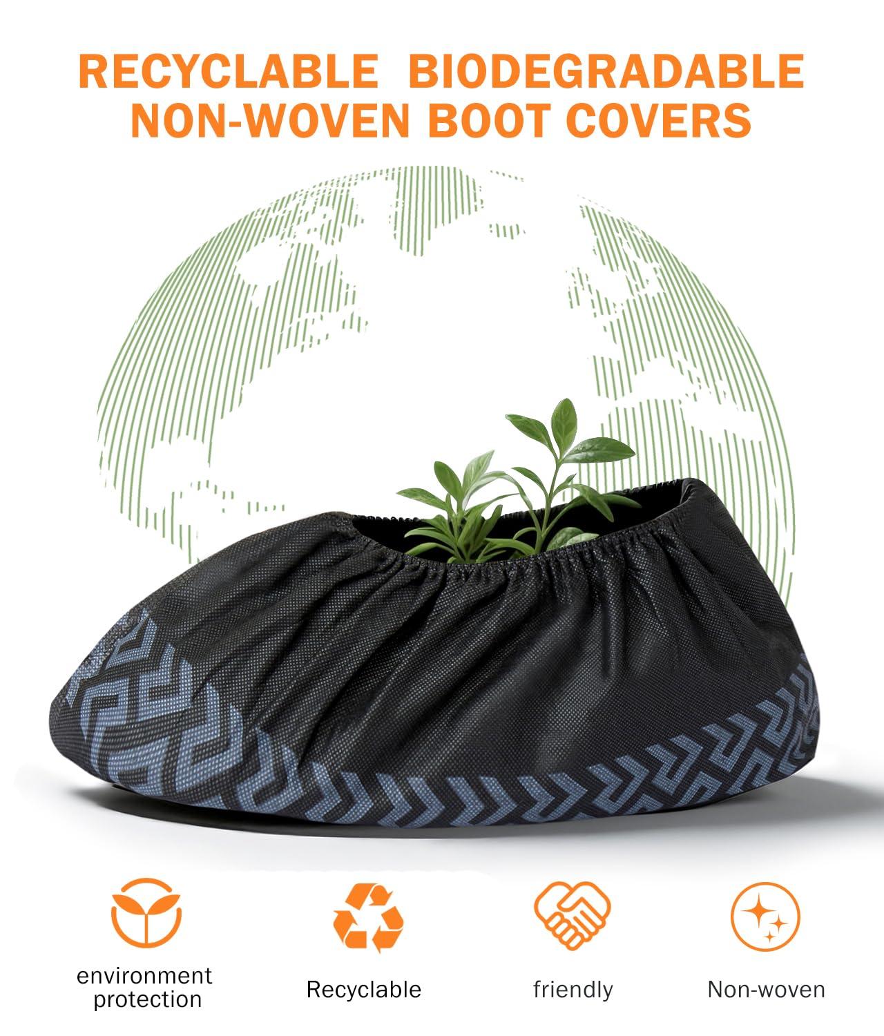 100 Pcs Shoe Covers Disposable Non-Slip,Shoe Covers for Indoors Reusable,Slip-resistant, Durable, Breathable, Non-toxic,Booties for Shoes Covers,Stretchable Fits Up To13 US Men,Black-XL - Image 8