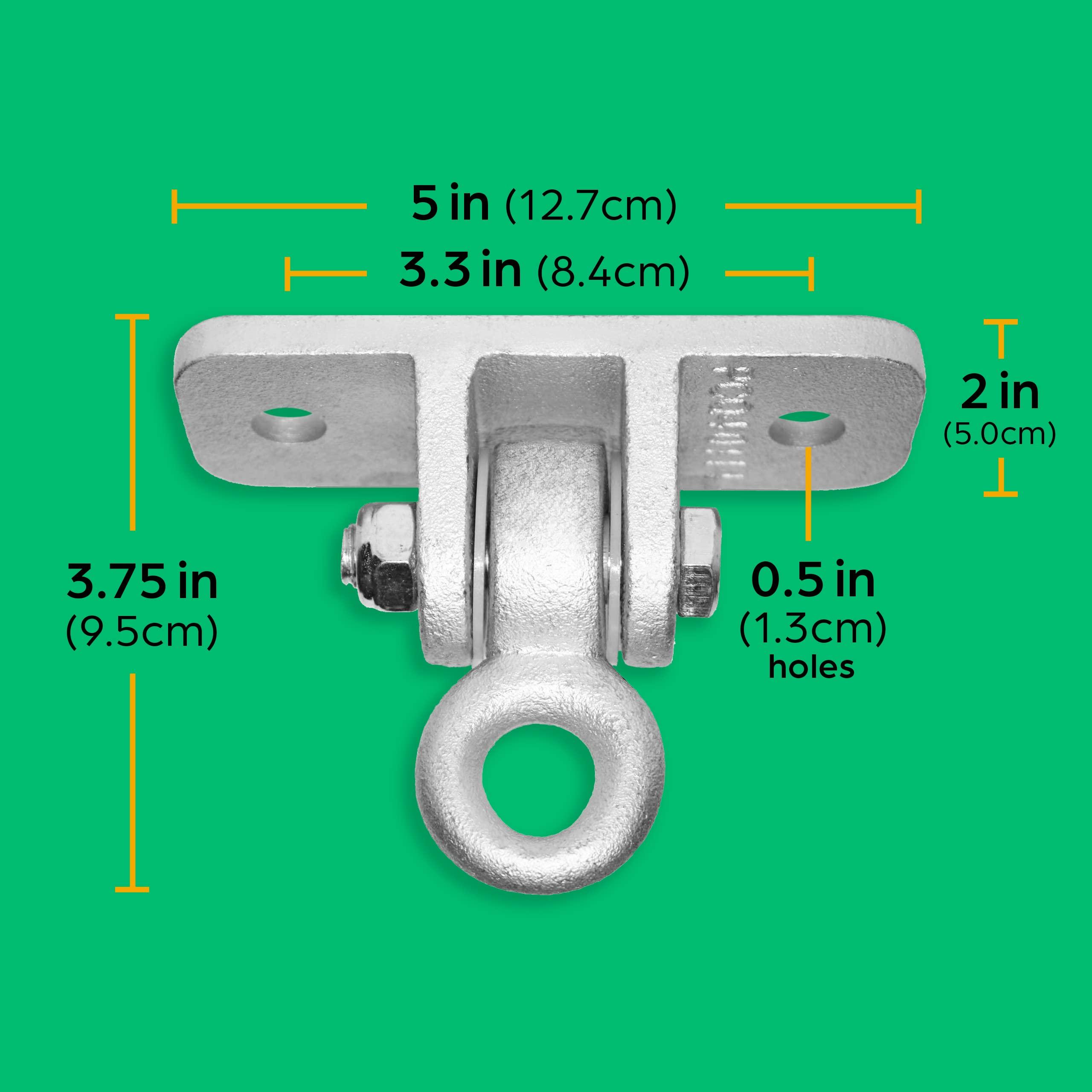Jungle Gym Kingdom Swing Set Hangers - 2 Heavy Duty Brackets with Locking Snap Hooks for Porch, Patio, Playground - Indoor/Outdoor Hardware & Accessories - Image 7