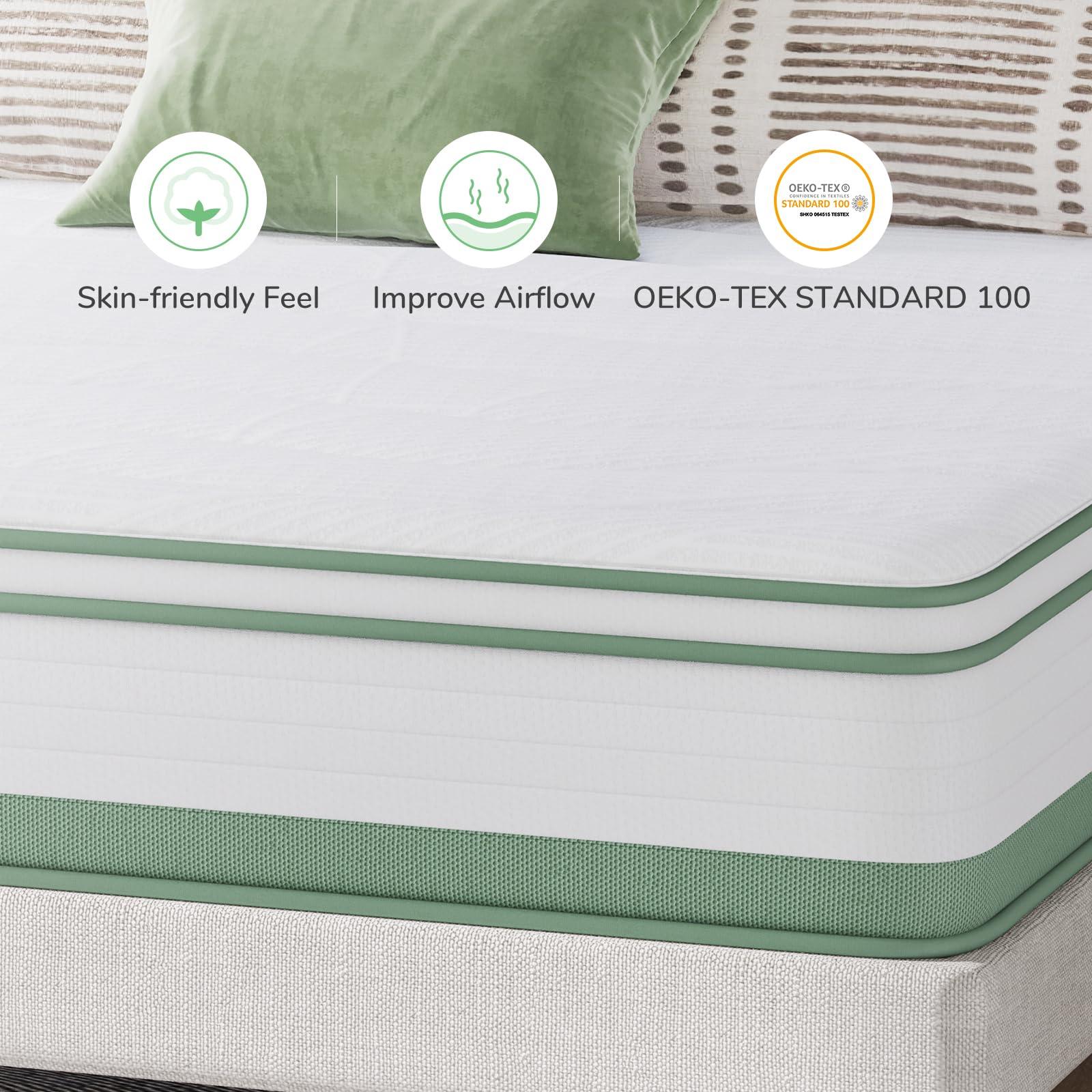Novilla Hybrid Queen Mattress, 10 Inch 5-Zone Mattress with Gel Memory Foam for Motion Isolation & Durable Support, Midume Firm Mattress Queen in A Box - Image 3