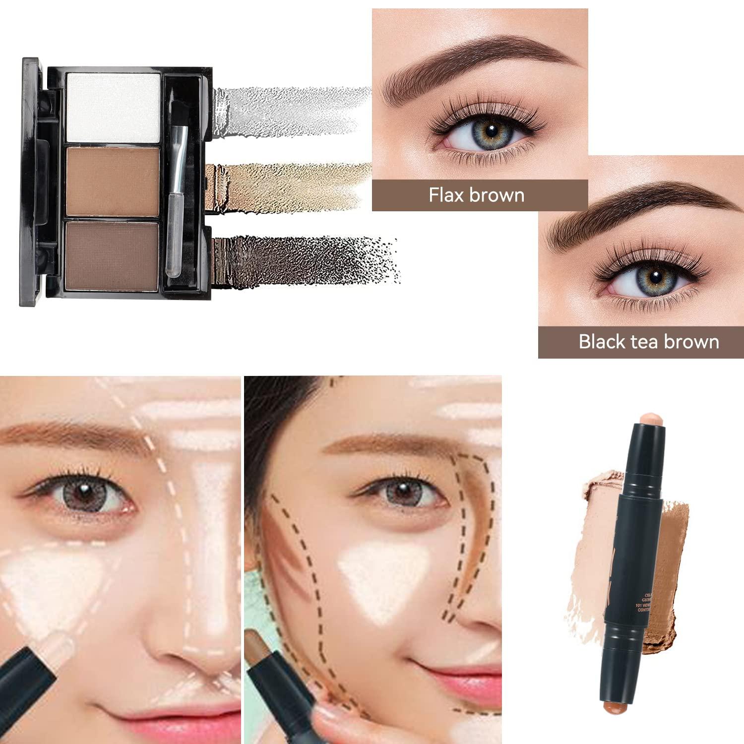 KARUIZI All in One Makeup Gift Set for Women Full Kit for2x14-color eyeshadow palettes,5xlipgloss sets,mascara,eyeliner,eyebrowpowder,eyebrow pencil, foundation, highlighter stick etc - Image 4
