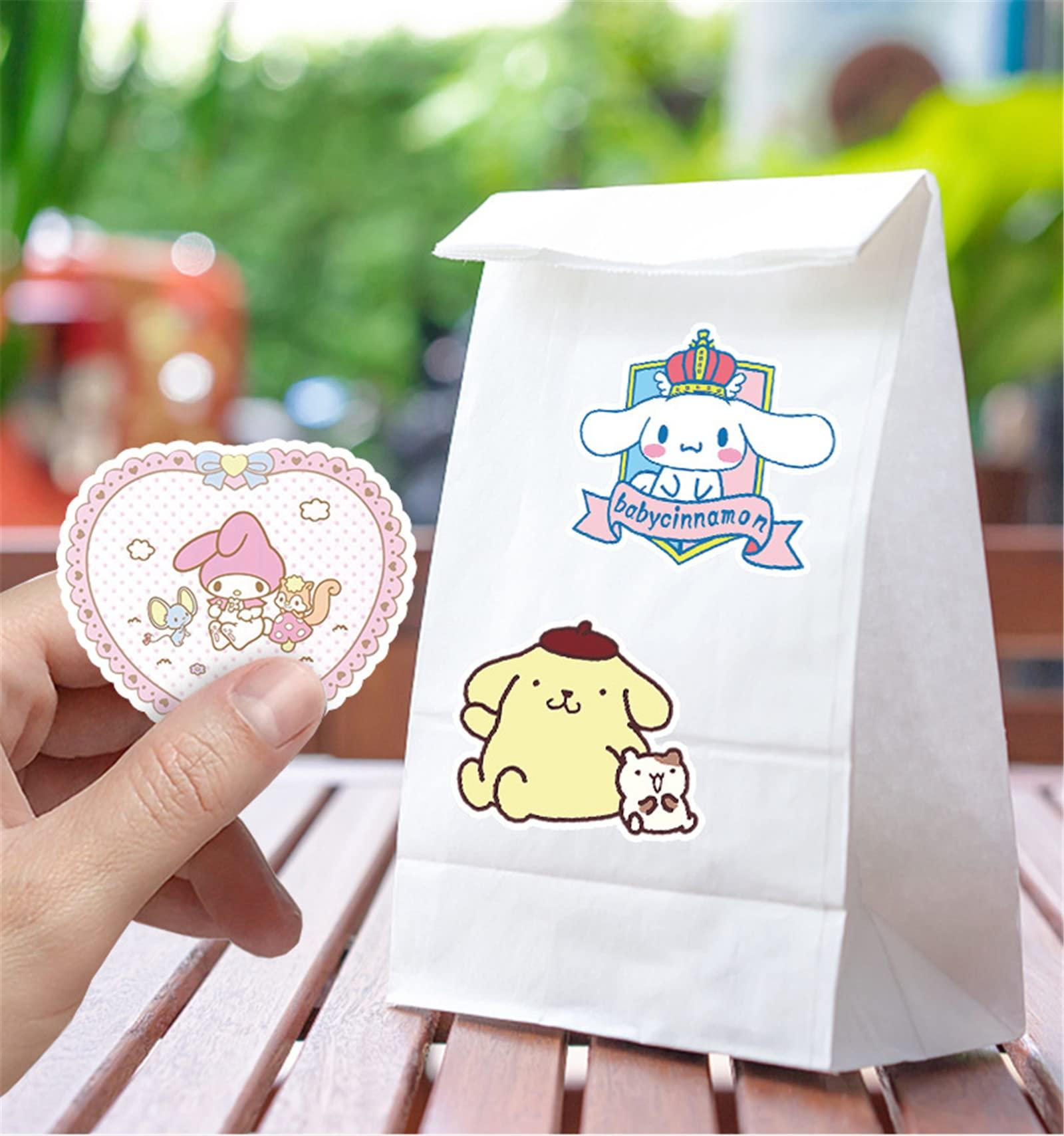 100Pcs Cartoon Sanrio Stickers for Kids - Hello Kitty, MyMelody&Kuromi, Cinnamoroll, Pompompurin, Keroppi, Pochaco - Assorted Decals Pack for Girls Teens - Image 2