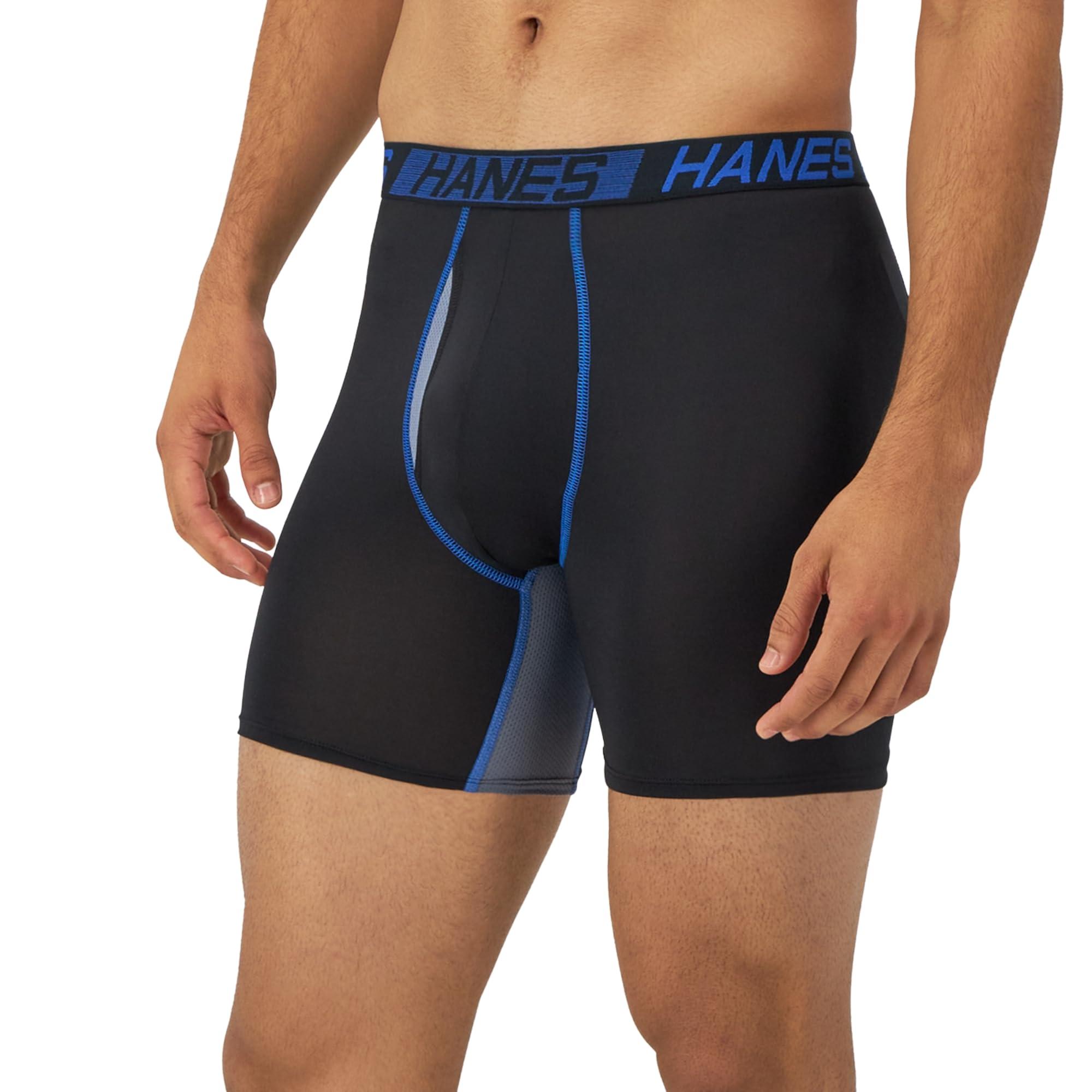 Hanes Men’s Total Support Pouch Boxer Briefs, X-Temp Cooling, Moisture-Wicking Underwear, Regular, Long-leg and Trunk, 3-Pack - Image 6