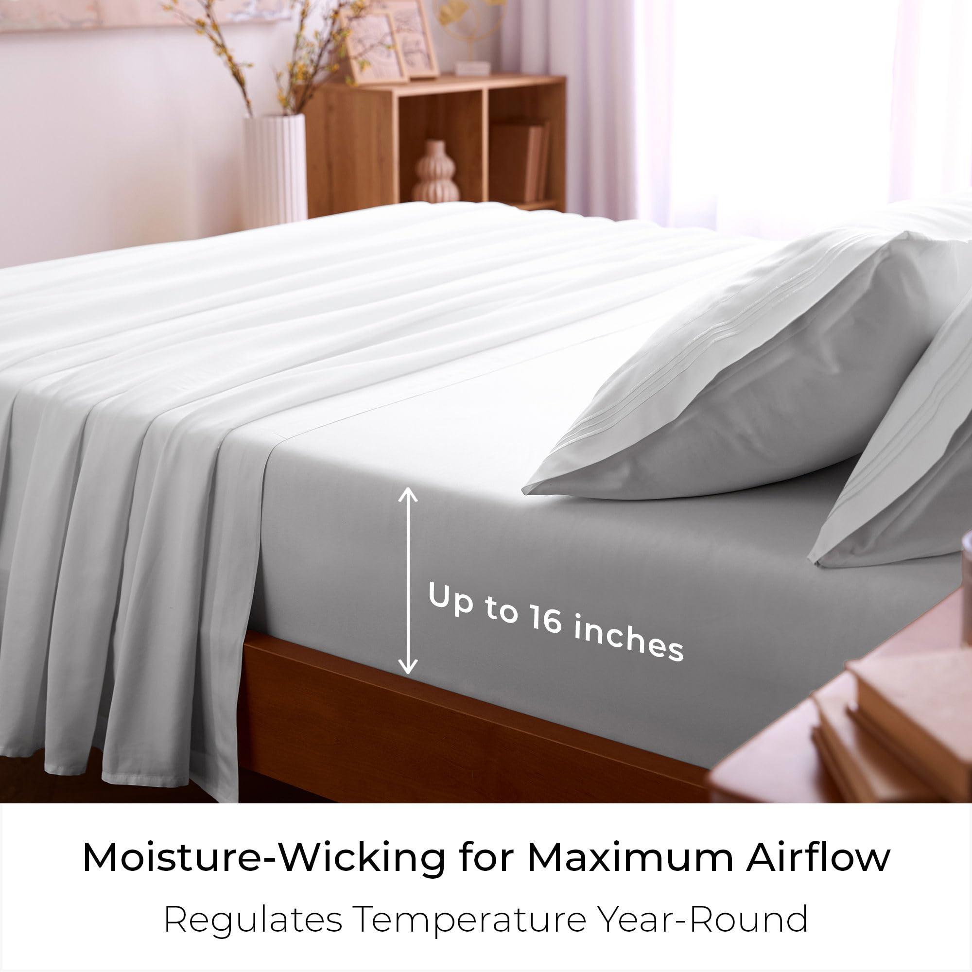Mellanni Queen Sheet Set - 6-Piece Iconic Collection Bedding, (Including 4 Pillowcases), 16-Inch Deep Pocket, Easy Care, Extra Soft, Cooling Sheets, Brushed Microfiber - White - Image 4