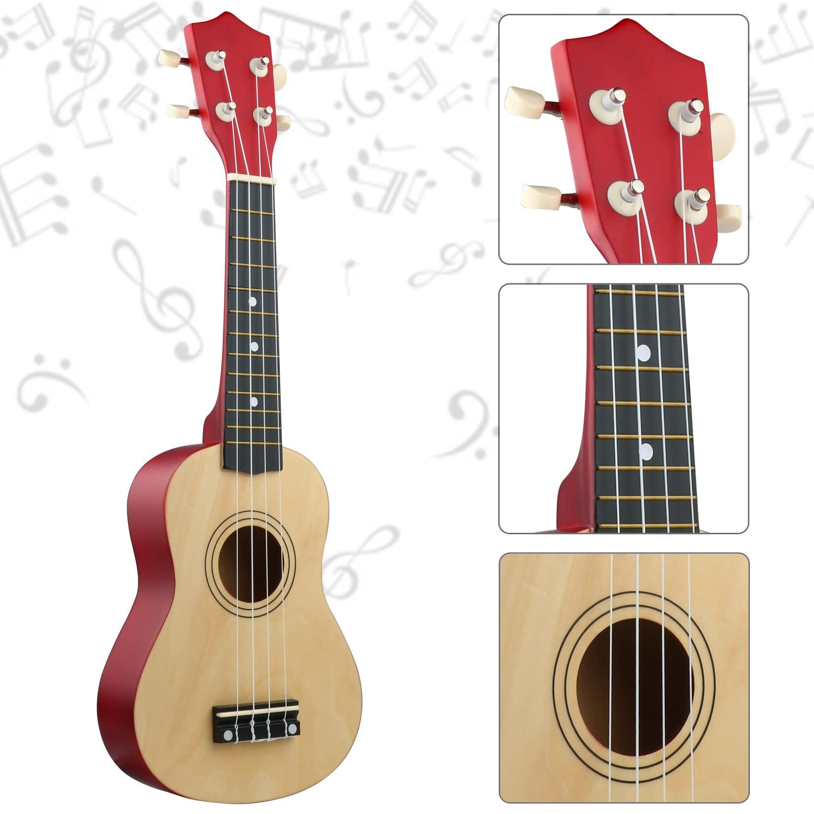 LXS Soprano Ukulele Kids Ukulele for Beginners - 23" Small Guitar Ukulele with Gig Bag, 1 Standby String and 2 Picks (Wood Color) - Image 5