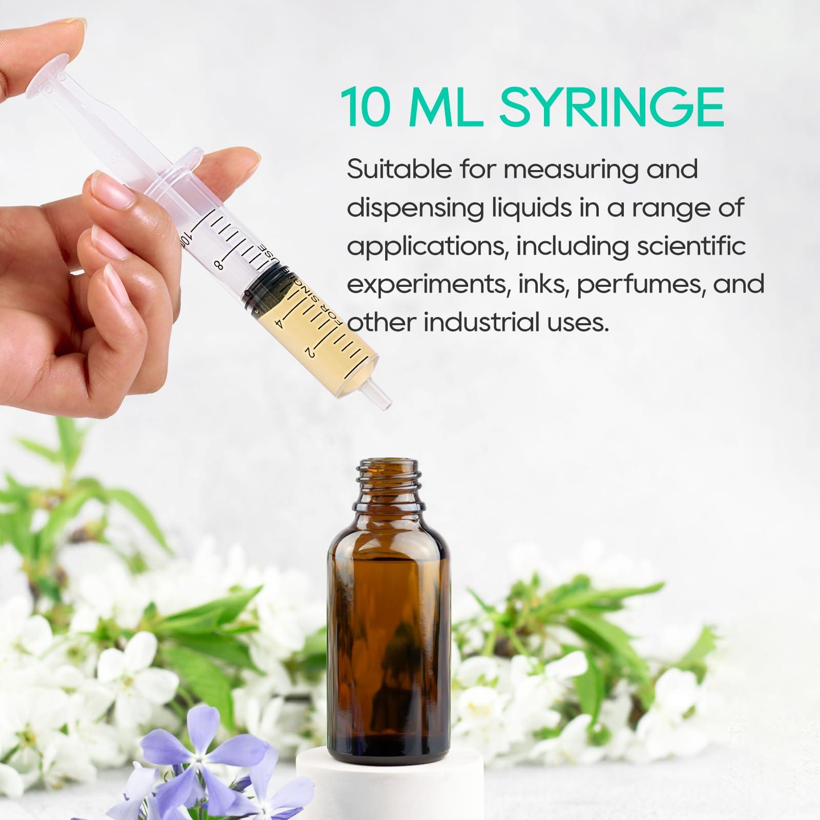 JOLLY PARTY 100 Pack 10ml Syringes Plastic Small Measuring Syringe with Tip Cap, Oral Syringe for Scientific Labs, Feeding Pets, Measurement,Refilling, No Needle - Image 7