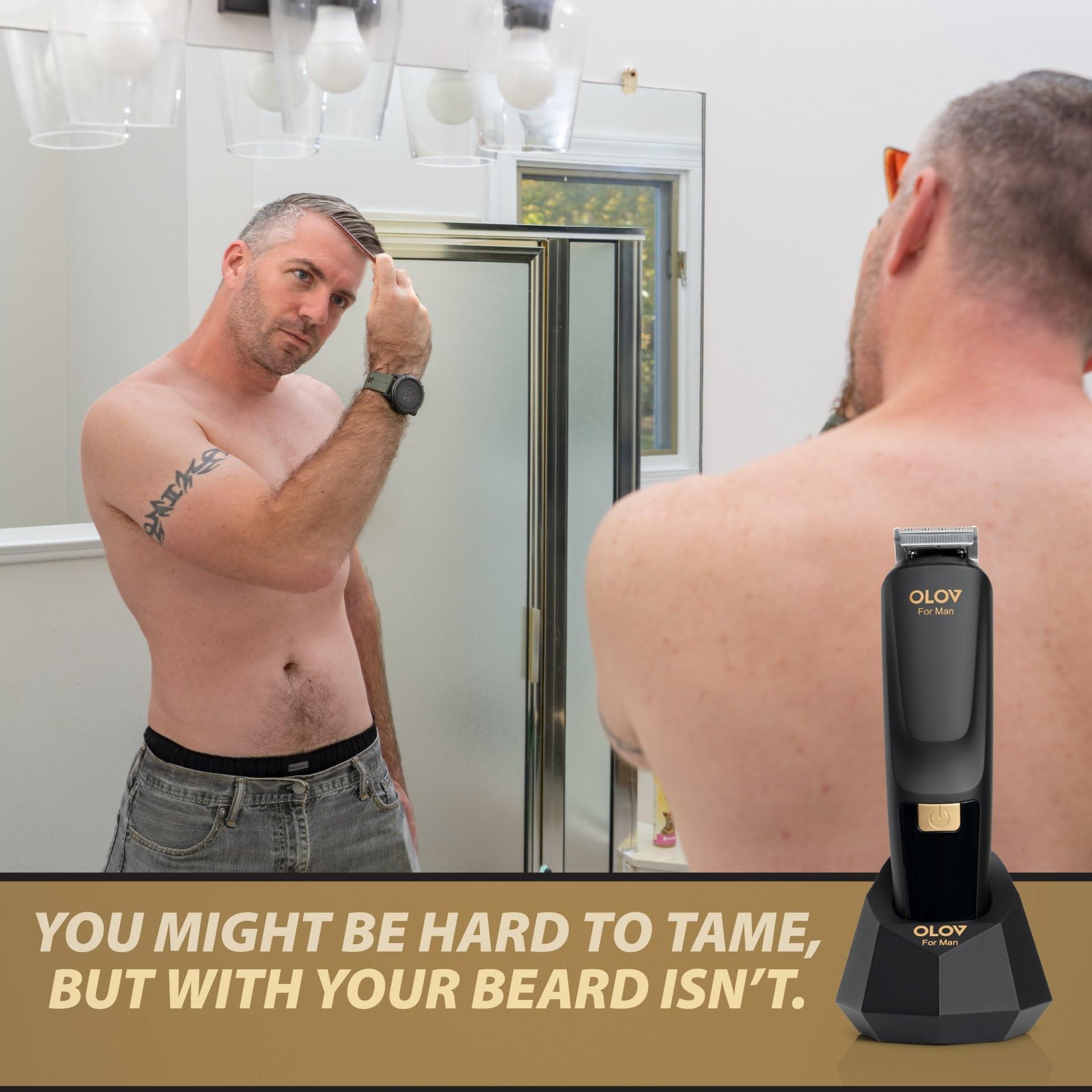OLOV For Man Beard Trimmer, 21 Piece All-in-One Mens Grooming Kit and Hair Clipper, Nose, Ear,Body and Face, Electric Razor with USB Recharge Dock - Image 7