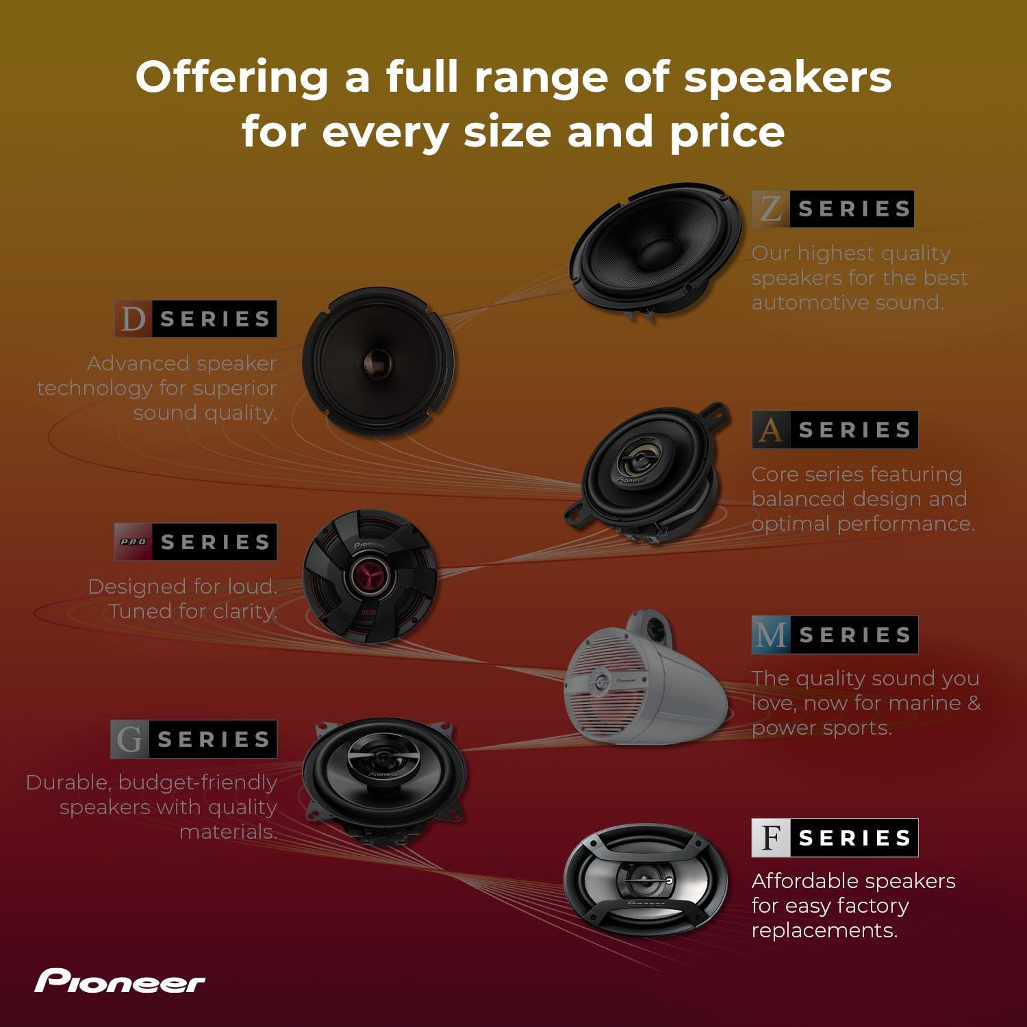 Pioneer F-Series TS-F1634R 6.5” Round Coaxial 2-Way Car Speakers (Pair) – 200W, Black - Image 7