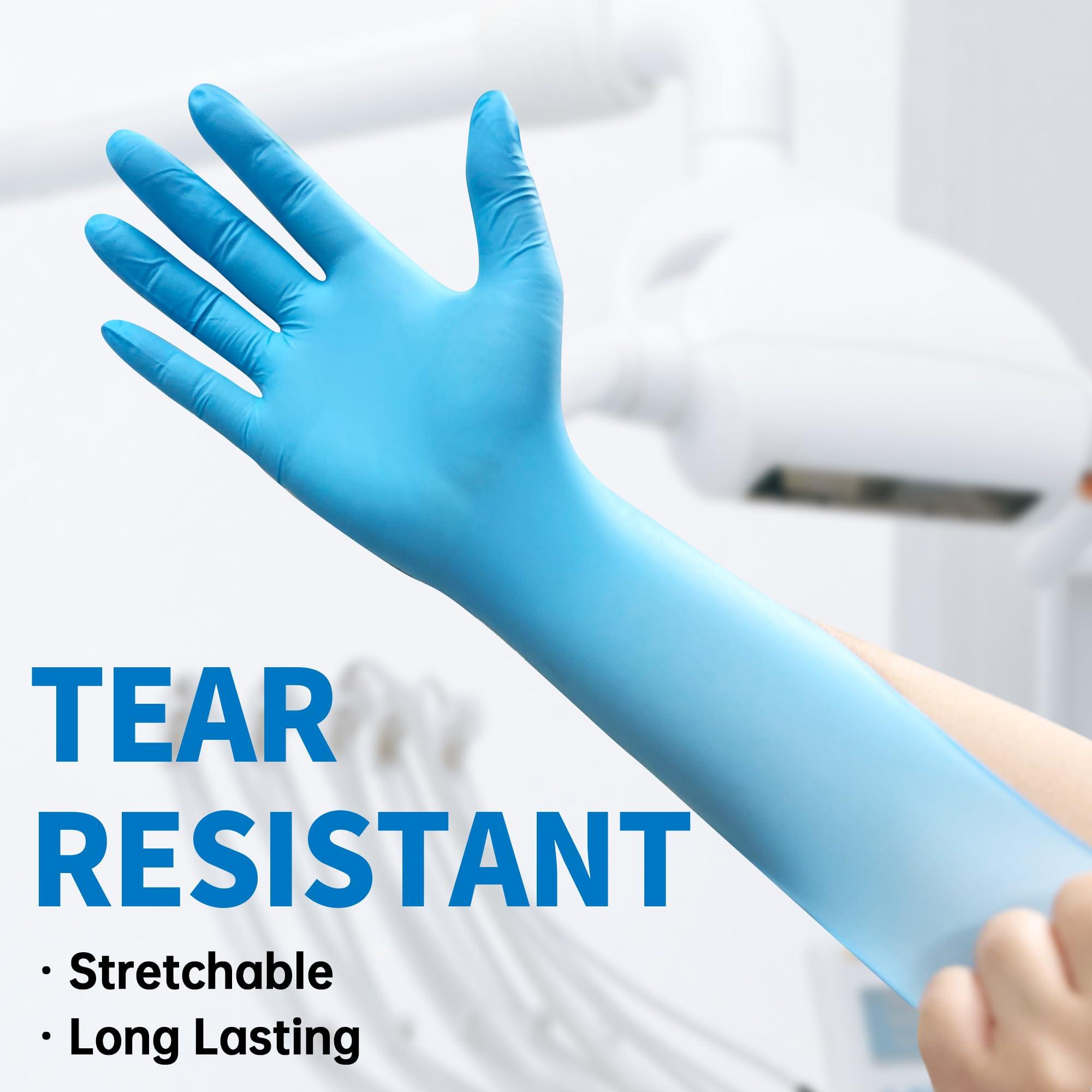 Medguy Medical Nitrile Exam Gloves, 4.5 Mil 100 Pcs, Powder-Free Latex-Free Food-Safe Cooking Cleaning Disposable Glove, Blue - Image 2