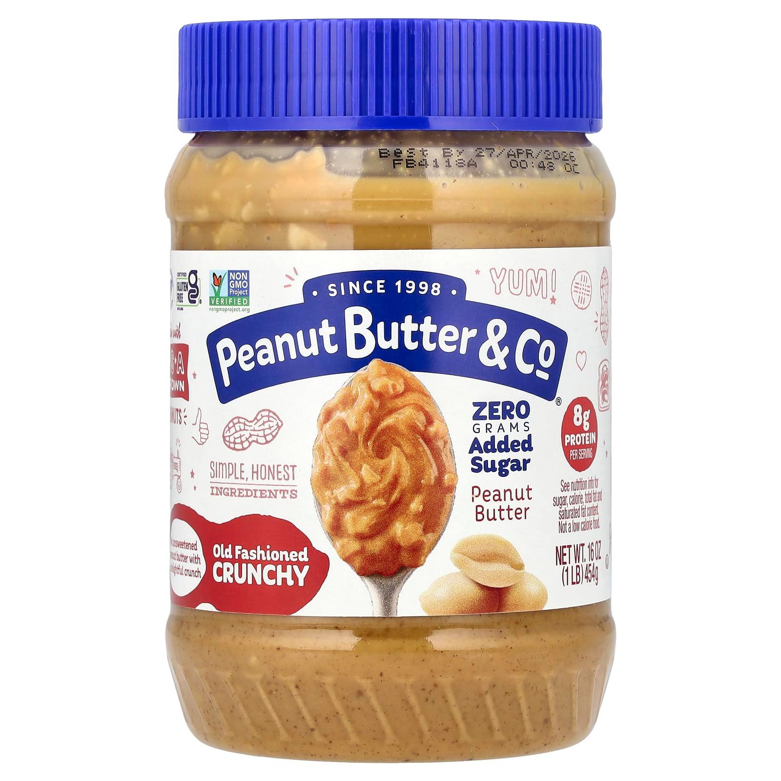 Peanut Butter & Co. Old Fashioned Crunchy Peanut Butter, Non-GMO, Gluten Free, Vegan, No Sugar Added, 16 Ounce (Pack of 1)