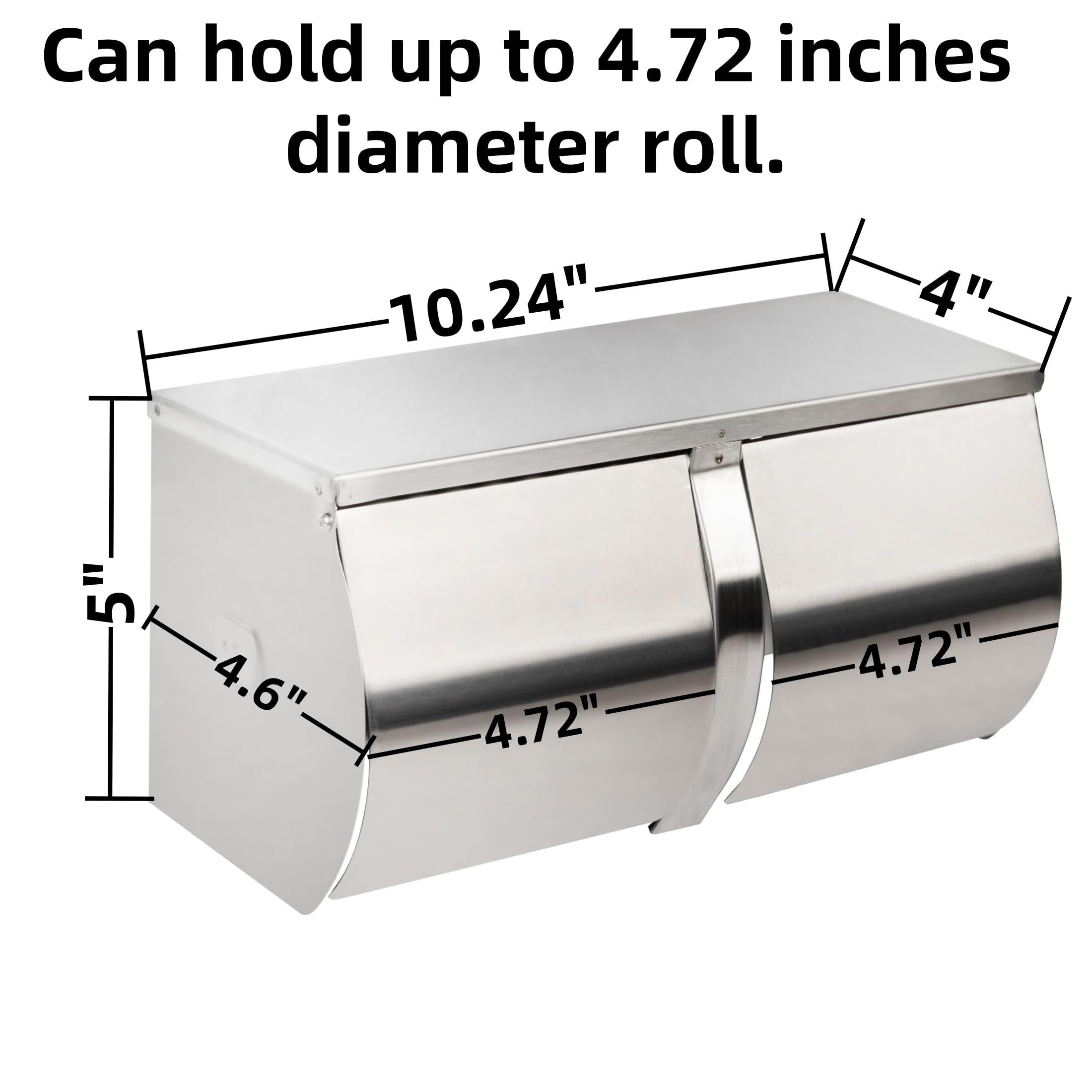 Desyeryamimi Double Roll Toilet Paper Holder Dispenser with Shelf Storage-Commercial 2-Roll Side by Side Stainless Steel Toilet Tissue Holder/Dispenser Wall Mount for Bathroom/Restroom-Brushed Finish - Image 3