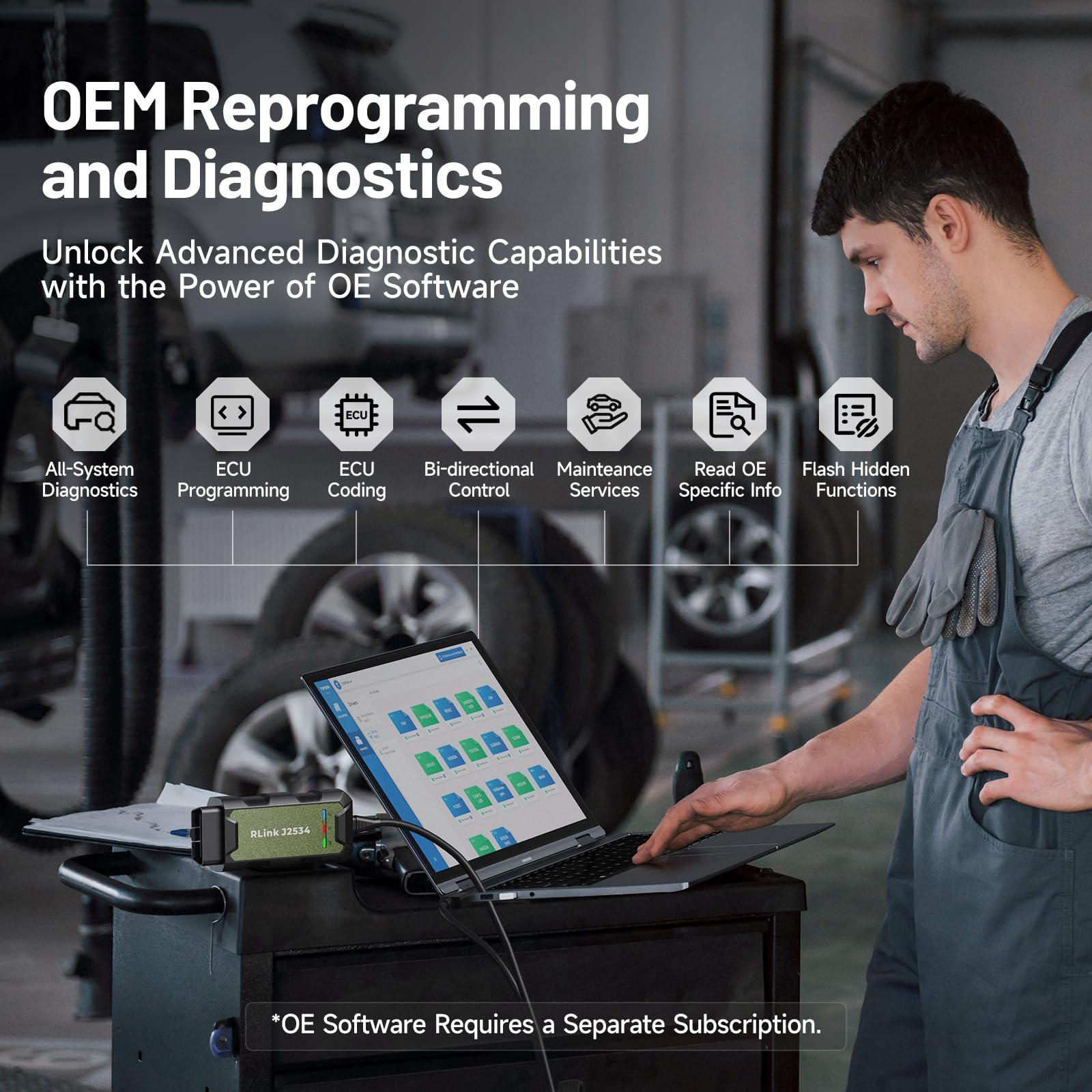 TOPDON RLink J2534 Pass-Thru Programmer, OEM Reprogramming and Diagnostic Tool, Enhanced J2534 VCI, Supports J2534/D-PDU/CAN-FD/DoIP, Compatible with 17+ Vehicle Brands, No OE Software Provided - Image 2