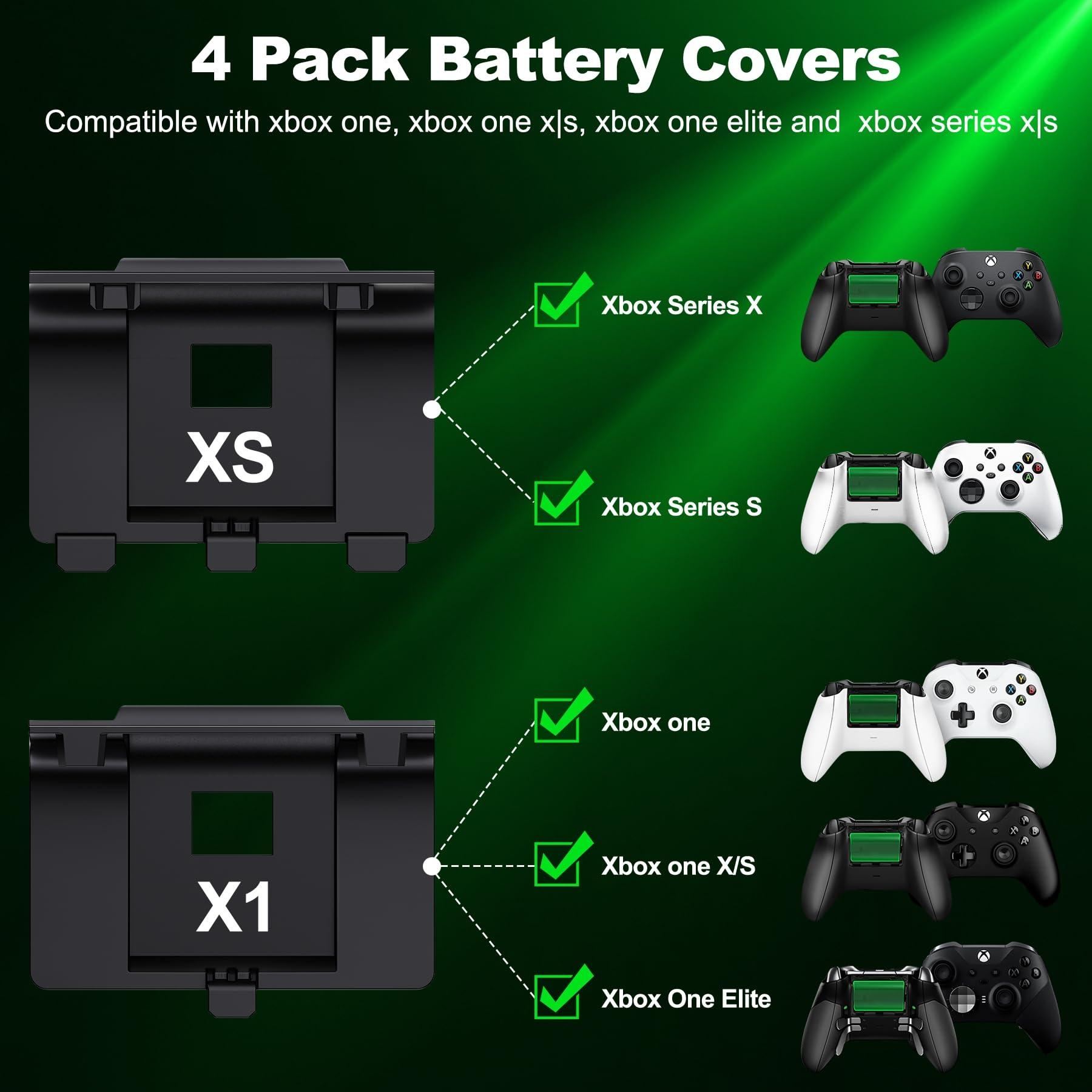 Rechargeable Xbox One Controller Battery Pack with 4 Back Covers: USB C Charging Cable 2 x 4800mWh Xbox One Controller Battery Play and Charger Kit for Xbox Series X/S Skin - Image 3