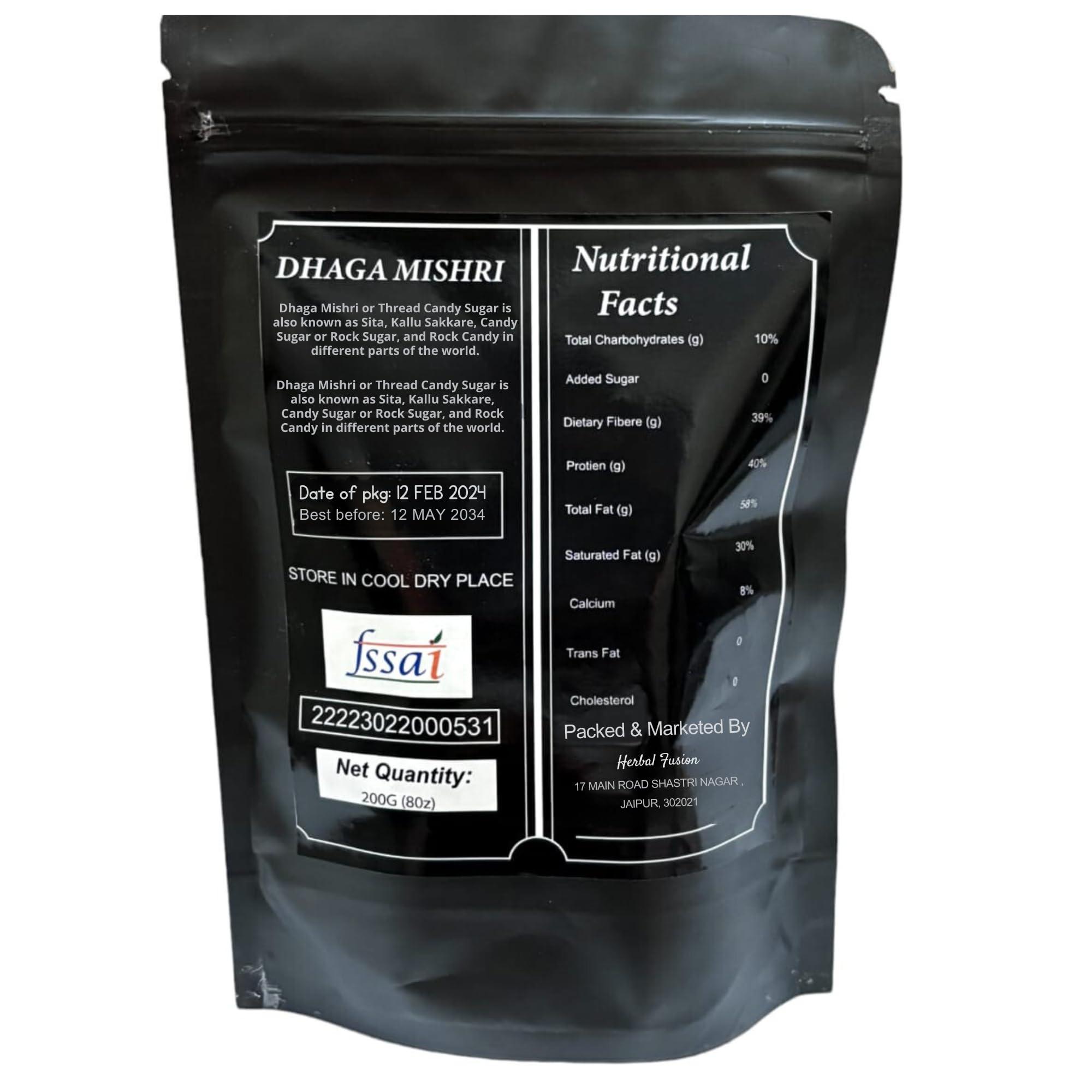 Herbal Fusion Dhaga Mishri, 8 Oz, 100% Natural, Gluten Free, Thread Crystals, Resealable Bags - Image 2