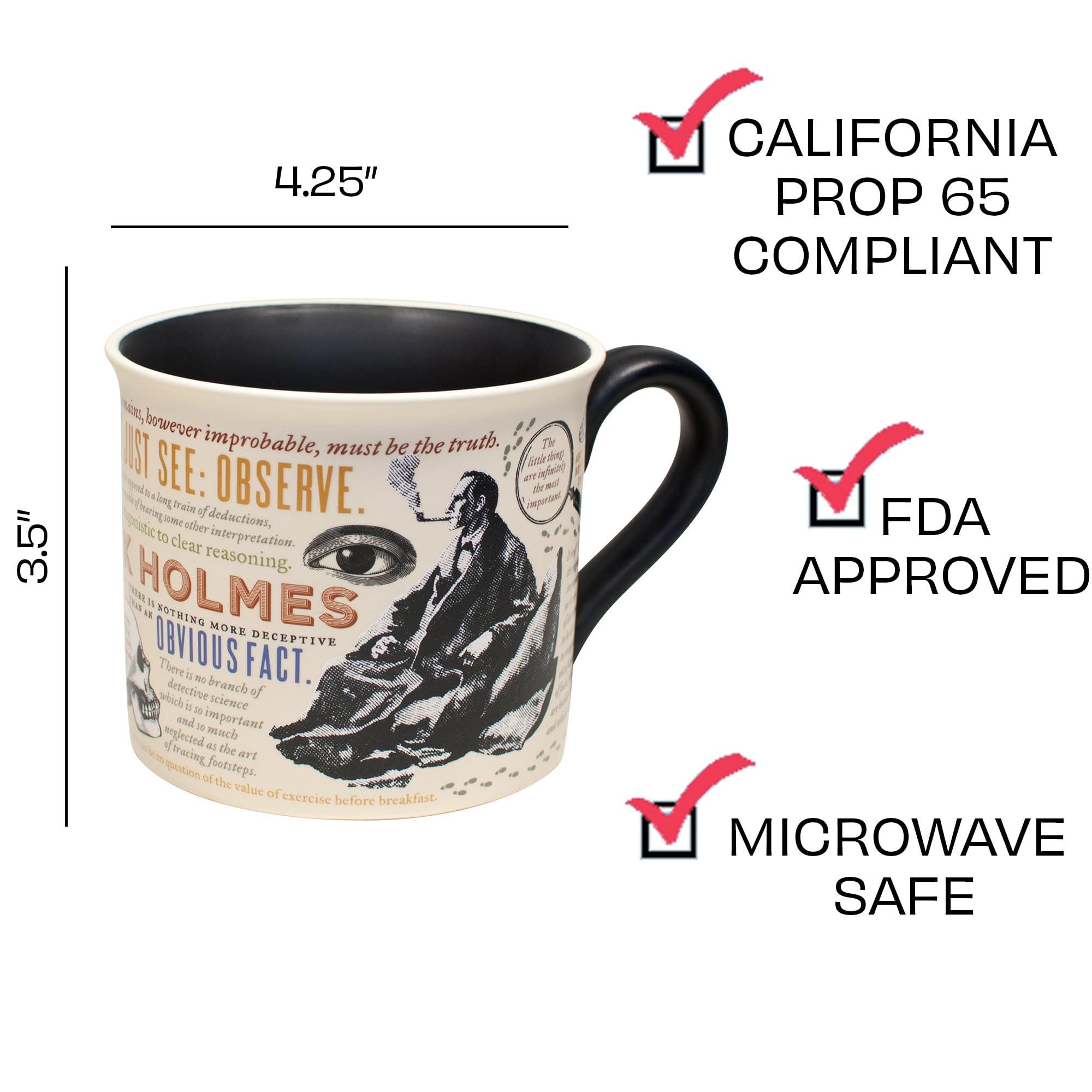The Unemployed Philosophers Guild Sherlock Holmes Coffee Mug - Features Holmes Quotes, Rules of Deduction, Intriguing Images, and Sidney Paget's Portrait, Comes in a Fun Box - Image 3