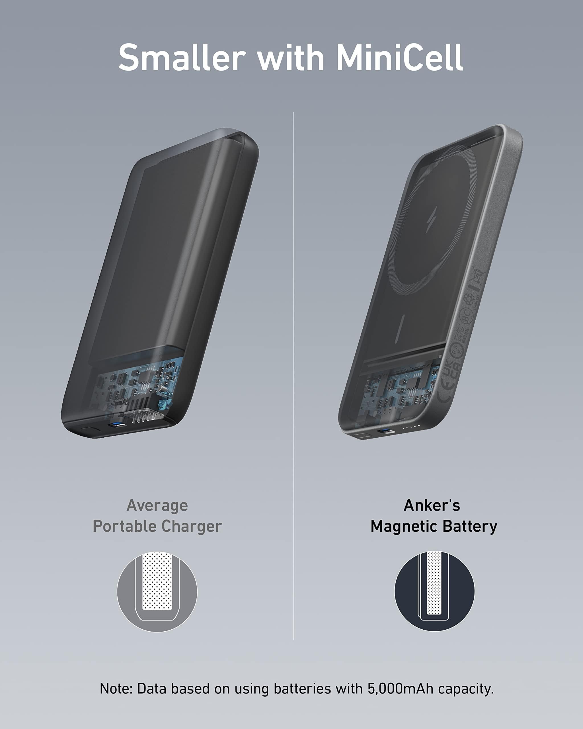 Anker 621 Magnetic Portable Charger (MagGo), 5,000mAh Wireless Power Bank with USB-C Cable, Magsafe-Compatible Battery Pack for iPhone 16 /15/14/13/12 Series - Image 4