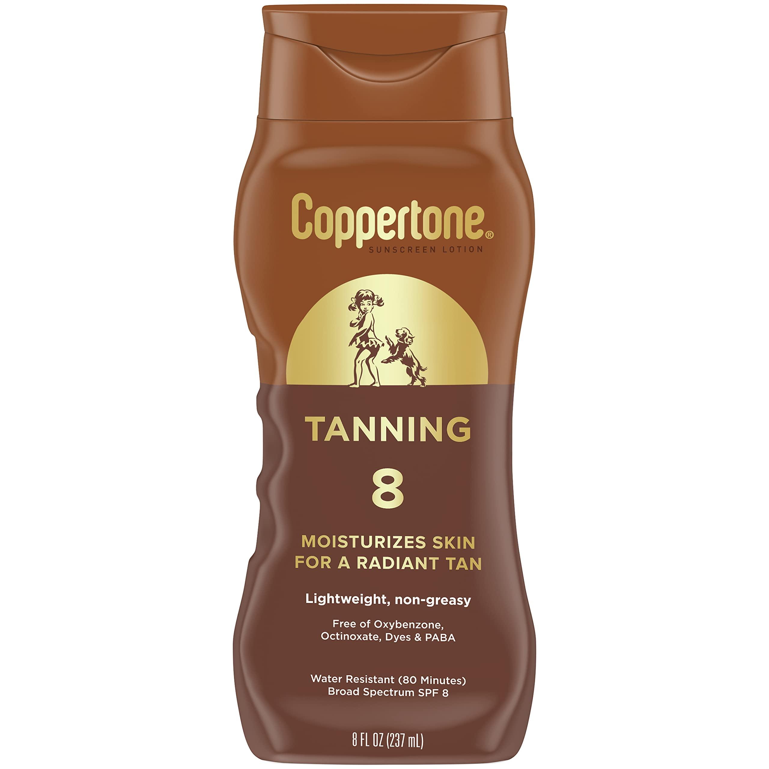 Coppertone Tanning Sunscreen Lotion, Water Resistant Body Sunscreen SPF 8, Broad Spectrum SPF 8 Sunscreen Pack, 8 Fl Oz Bottle, Pack of 2 - Image 10