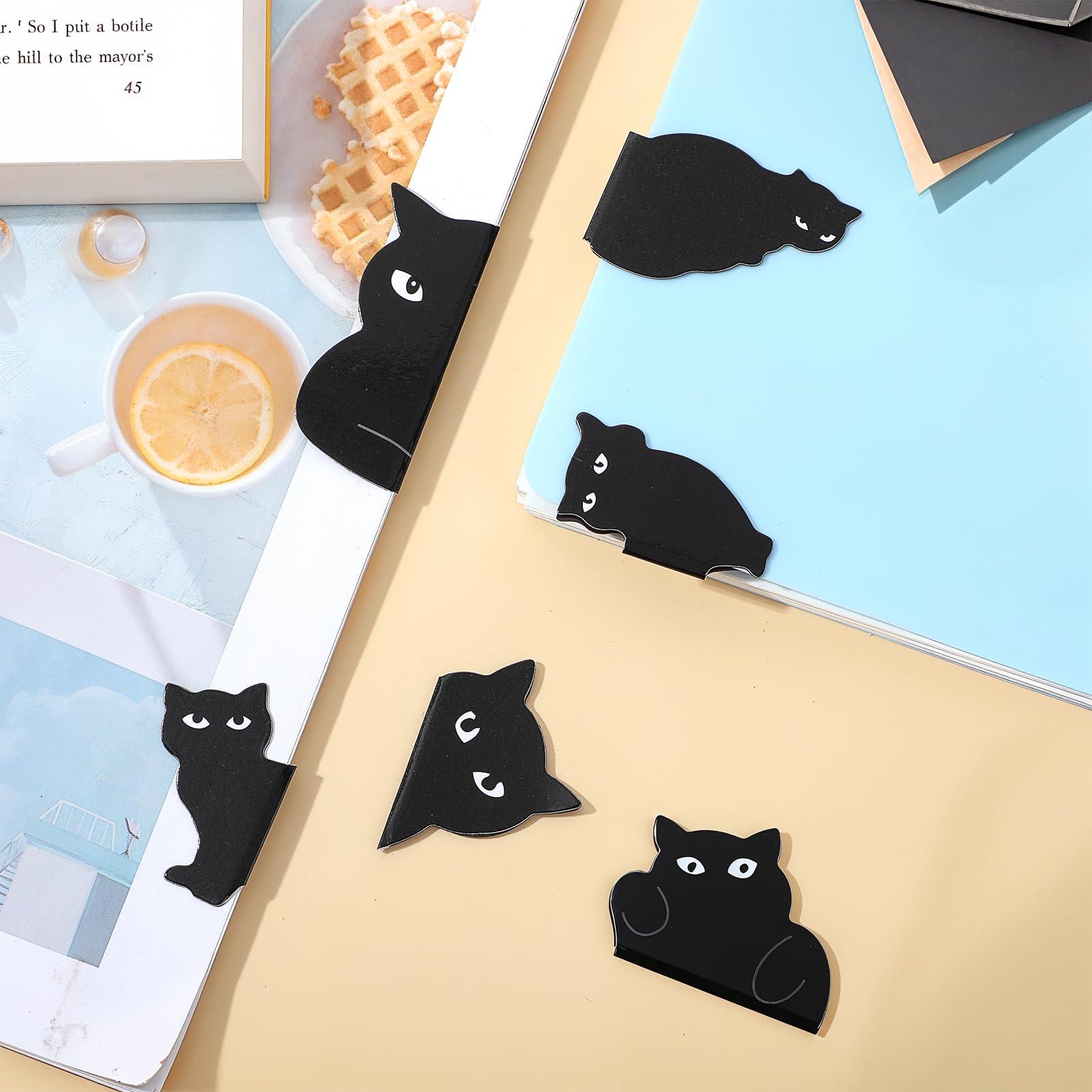 Ptwola 13 Pcs Black Cat Bookmark Clips Kawaii Fun Page Markers Accessories Assorted Cute Cat Book Markers Clip Tabs Set for Lover Women Men Kids Students Teachers Reader School Office Home Supplies - Image 6
