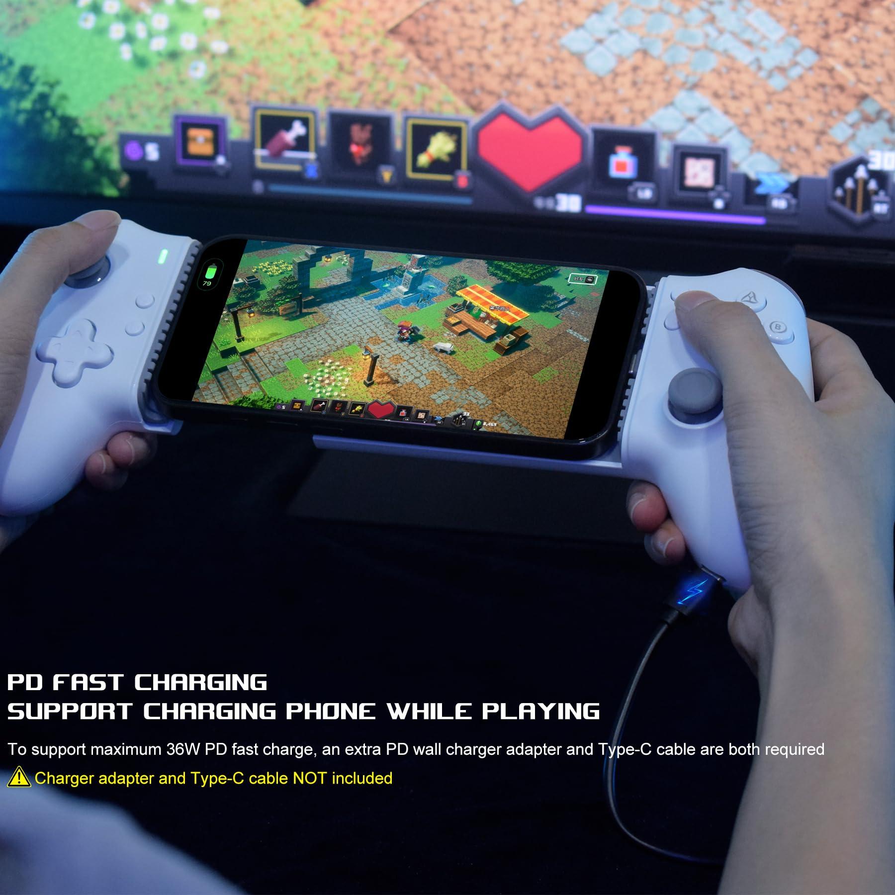 arVin USB C Mobile Gaming Controller for iPhone 16/15 Series & Android (USB-C) Plug & Play - Remote Play for PS5/PS4/Xbox/PC Consoles, Cloud Game, Emulator, with Hall Effect Joysticks/Turbo/Back keys - Image 6