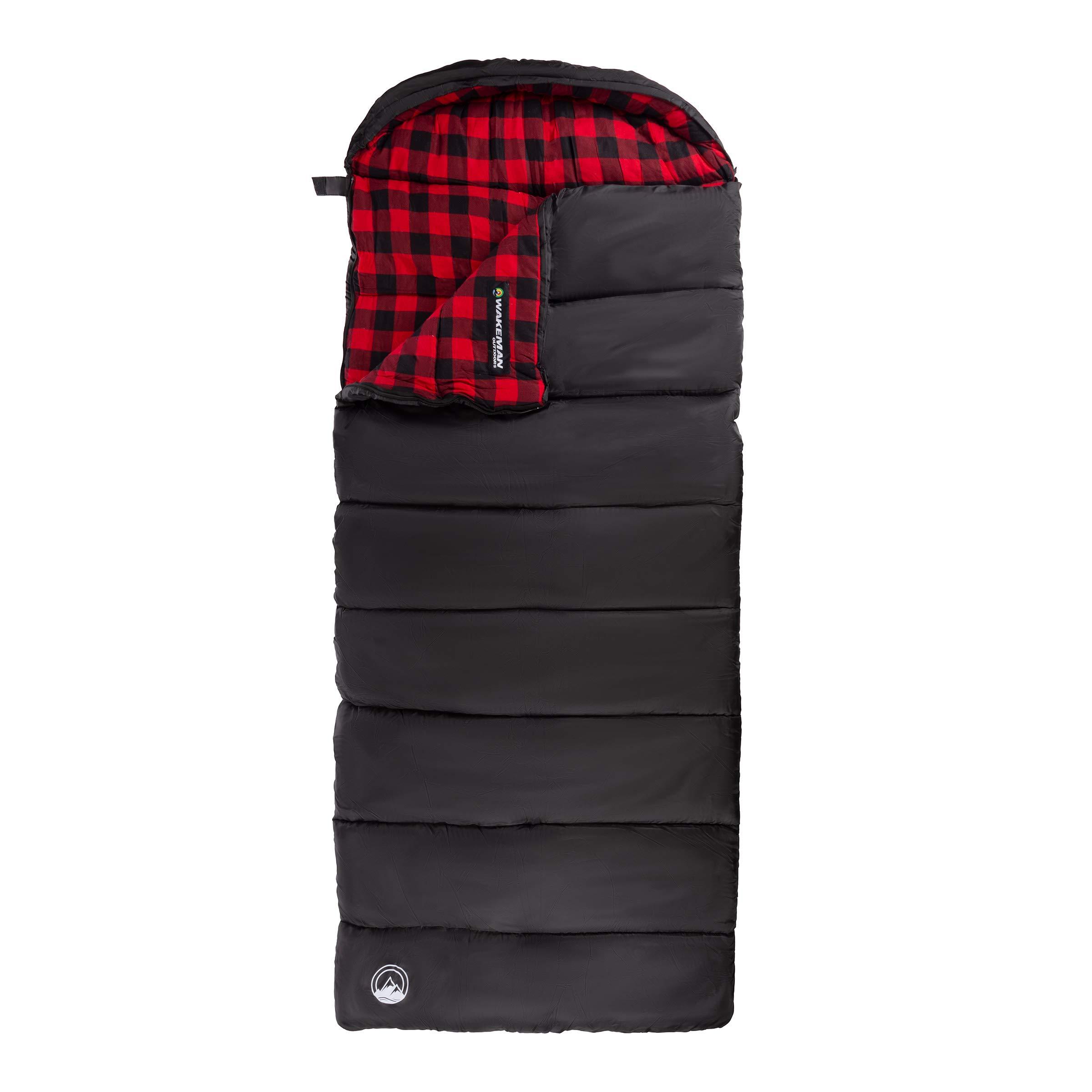 Sleeping Bag - Lightweight Envelope-Style 32F Rated Outdoor Sleeping Bag with Hood and Carry Case for Backpacking, Camping and Hiking by Wakeman (Navy) - Image 9