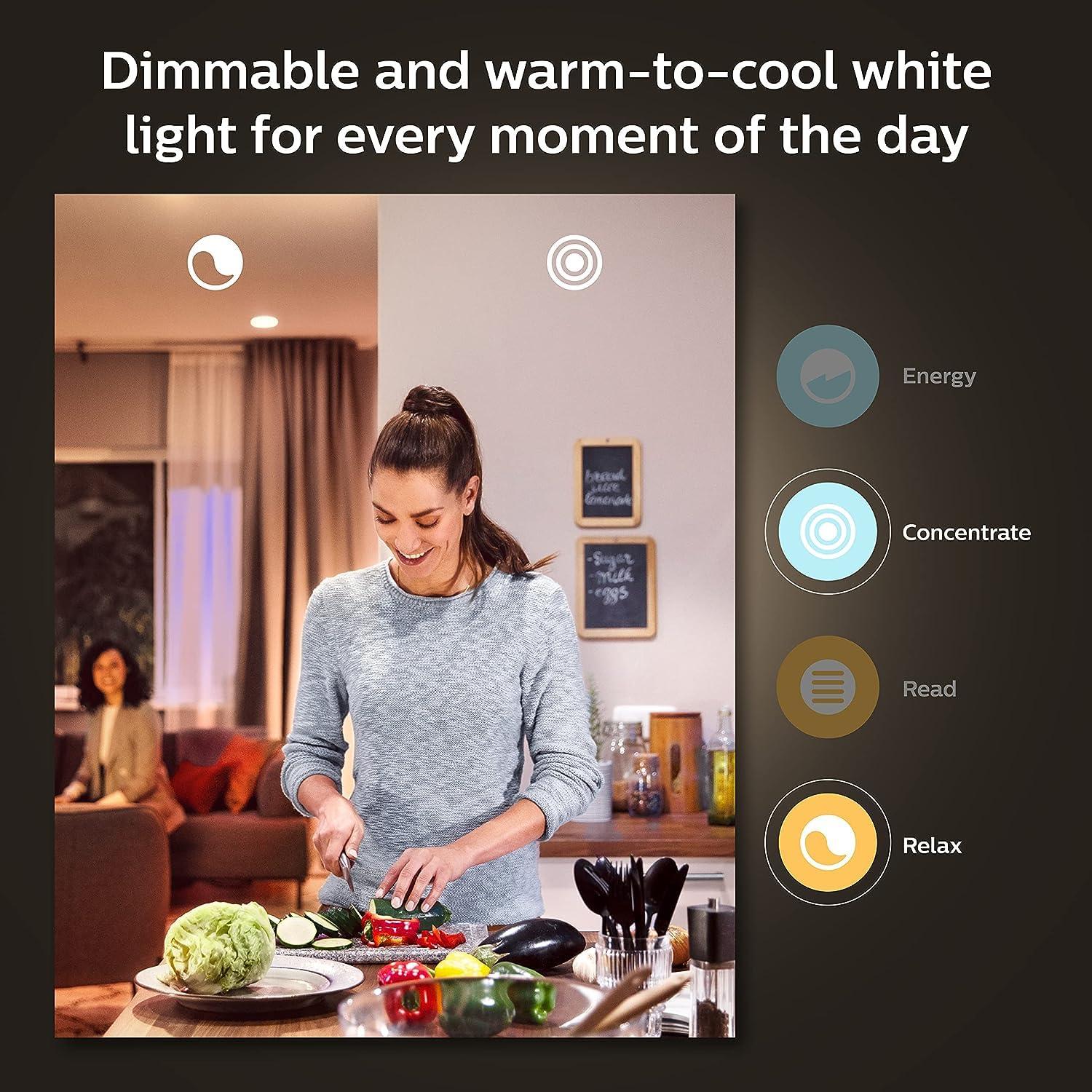 Philips Hue Smart 60W A19 LED Bulb - Soft Warm White Light - 2 Pack - 800LM - E26 - Indoor - Control with Hue App - Works with Alexa, Google Assistant and Apple Homekit - Image 4
